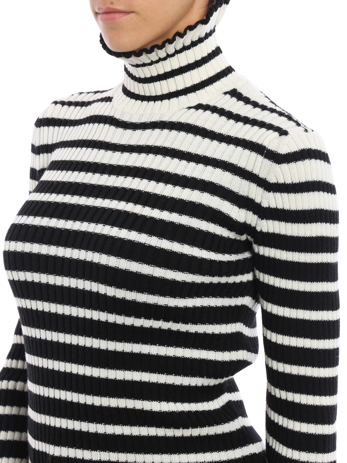 Striped ribbed clearance turtleneck