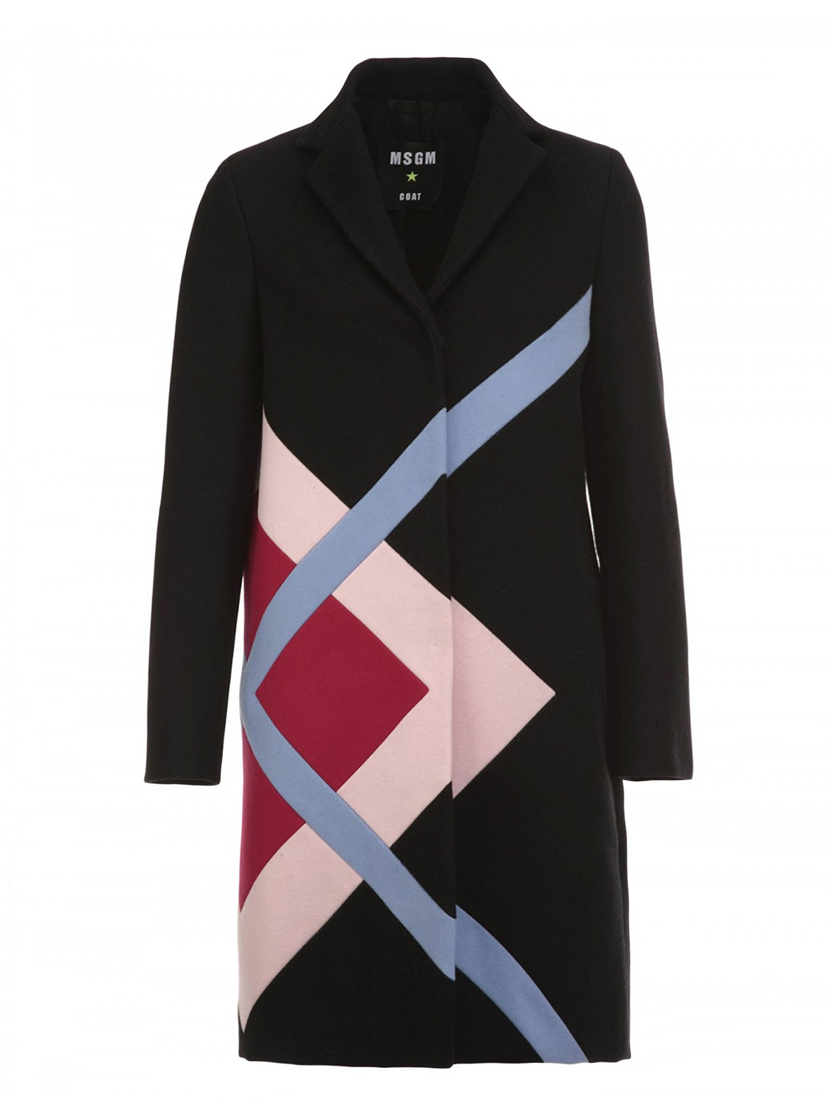 M.S.G.M. Argyle wool single-breasted coat | 2141MDC15Y16470099