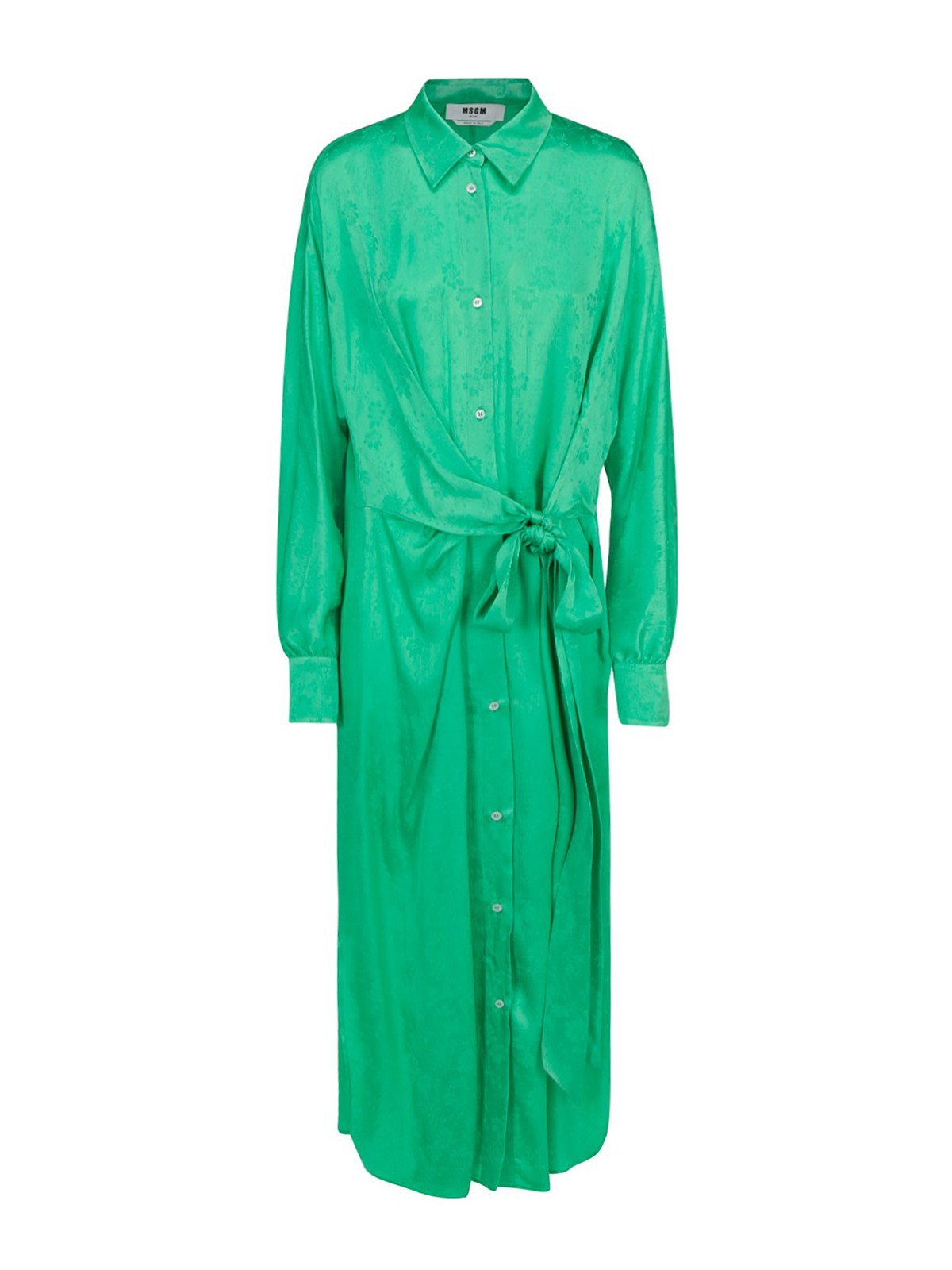 msgm shirt dress MSGM Long Sleeve Ruffle Poplin Dress | Blue | Size 40