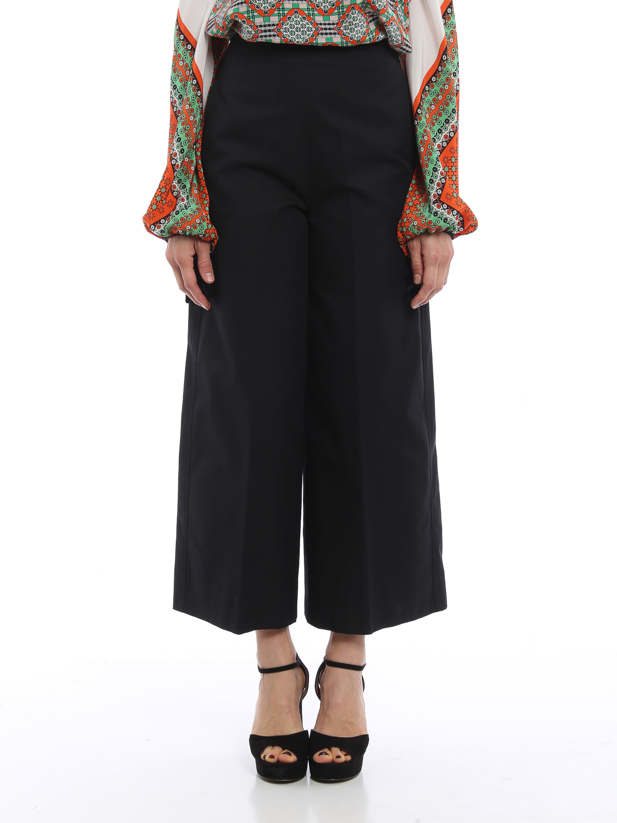 Buy Black Side Slit Athleisure Culottes Pant for Women Online in India
