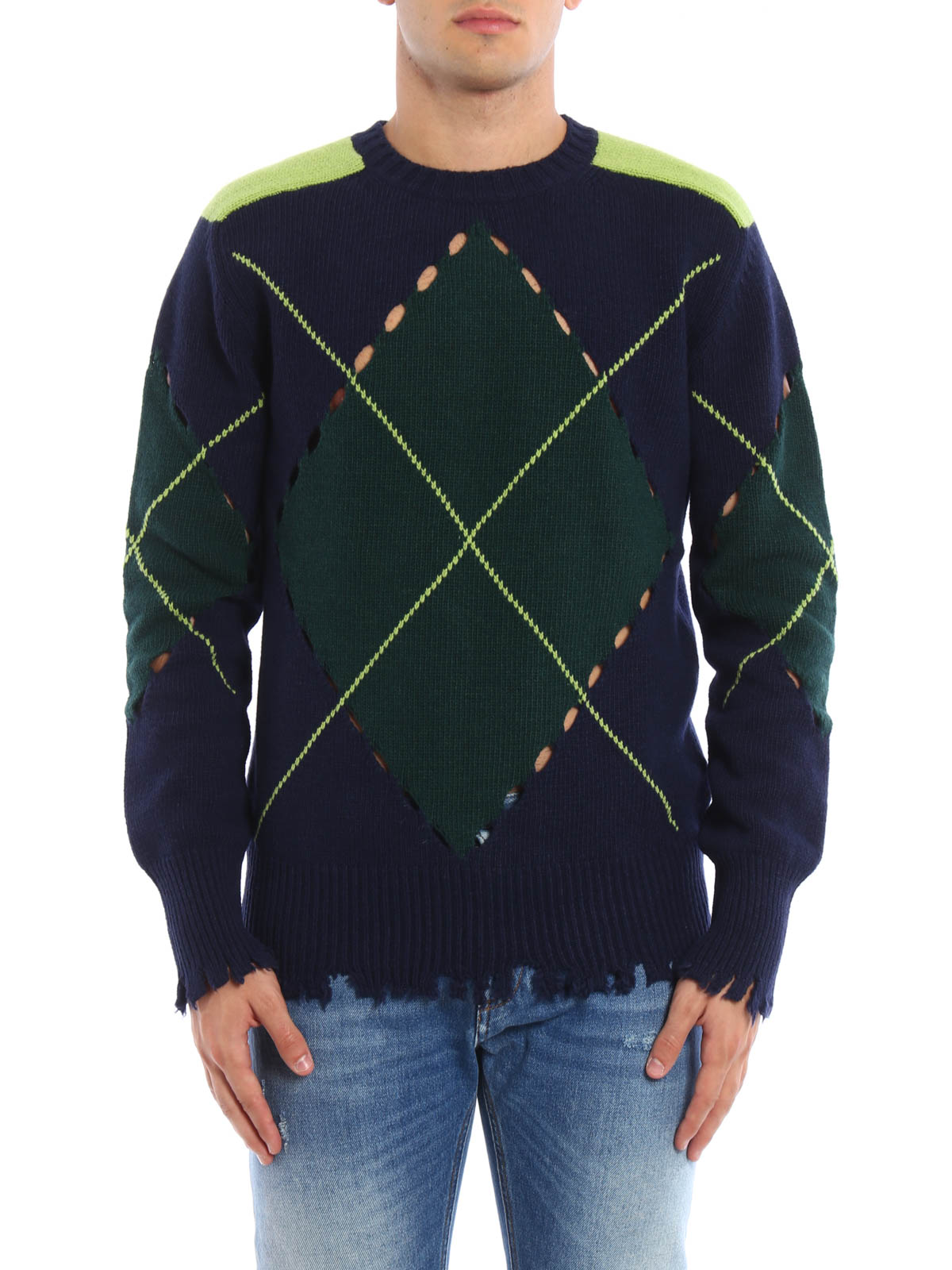 Crew necks M.S.G.M. - Argyle drilled crewneck - 2140MM1416457289