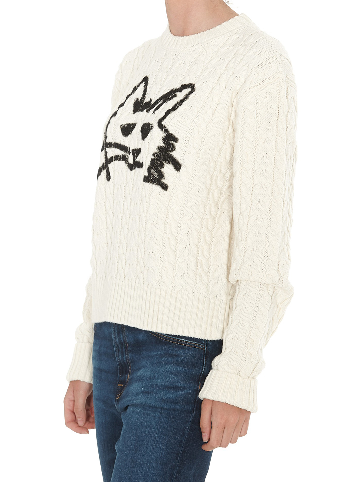 Crew necks M.S.G.M. - Cat print wool blend sweater - 2741MDM13219577501