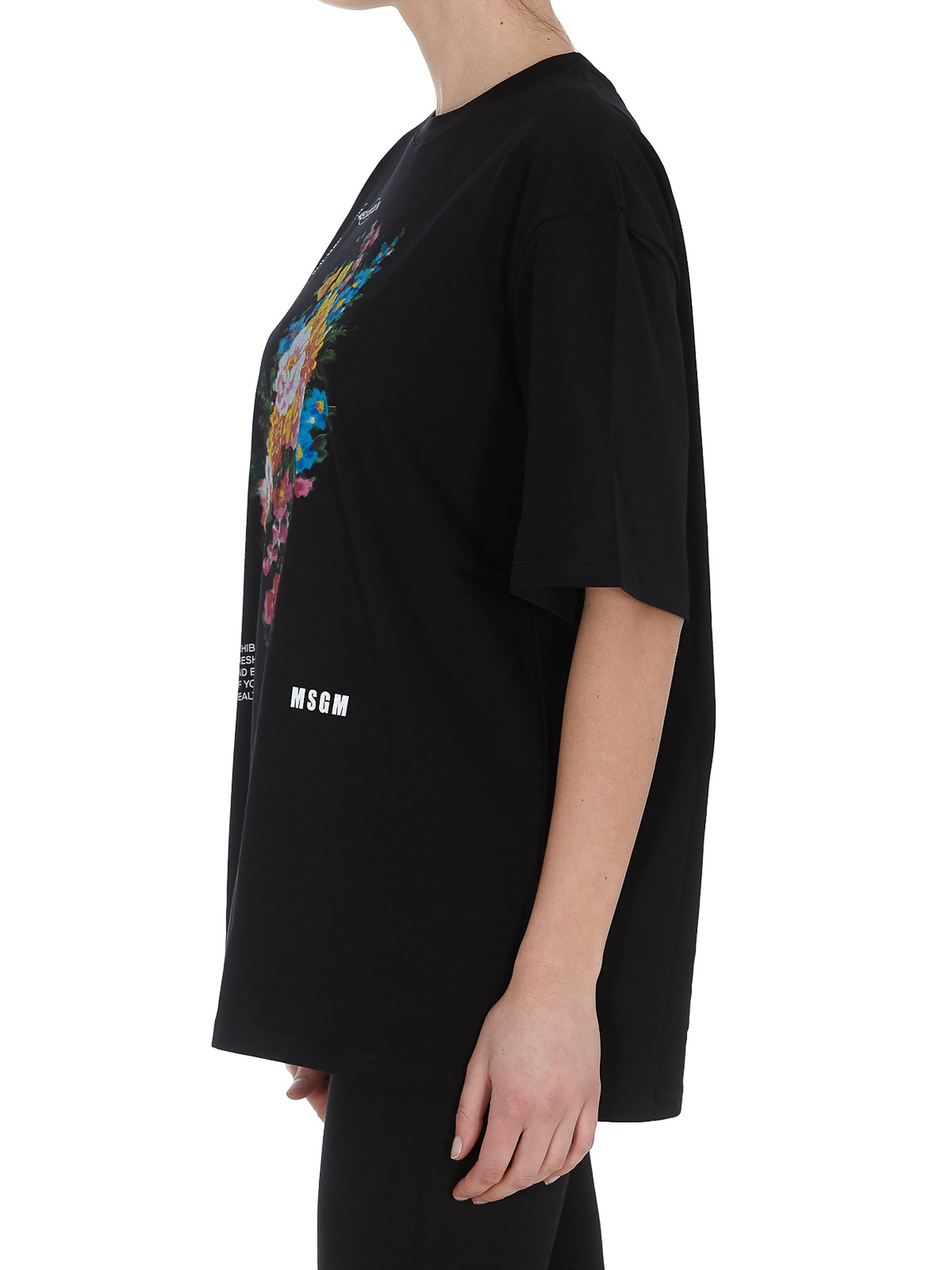 M.S.G.M. Floral print oversize T-shirt - Black