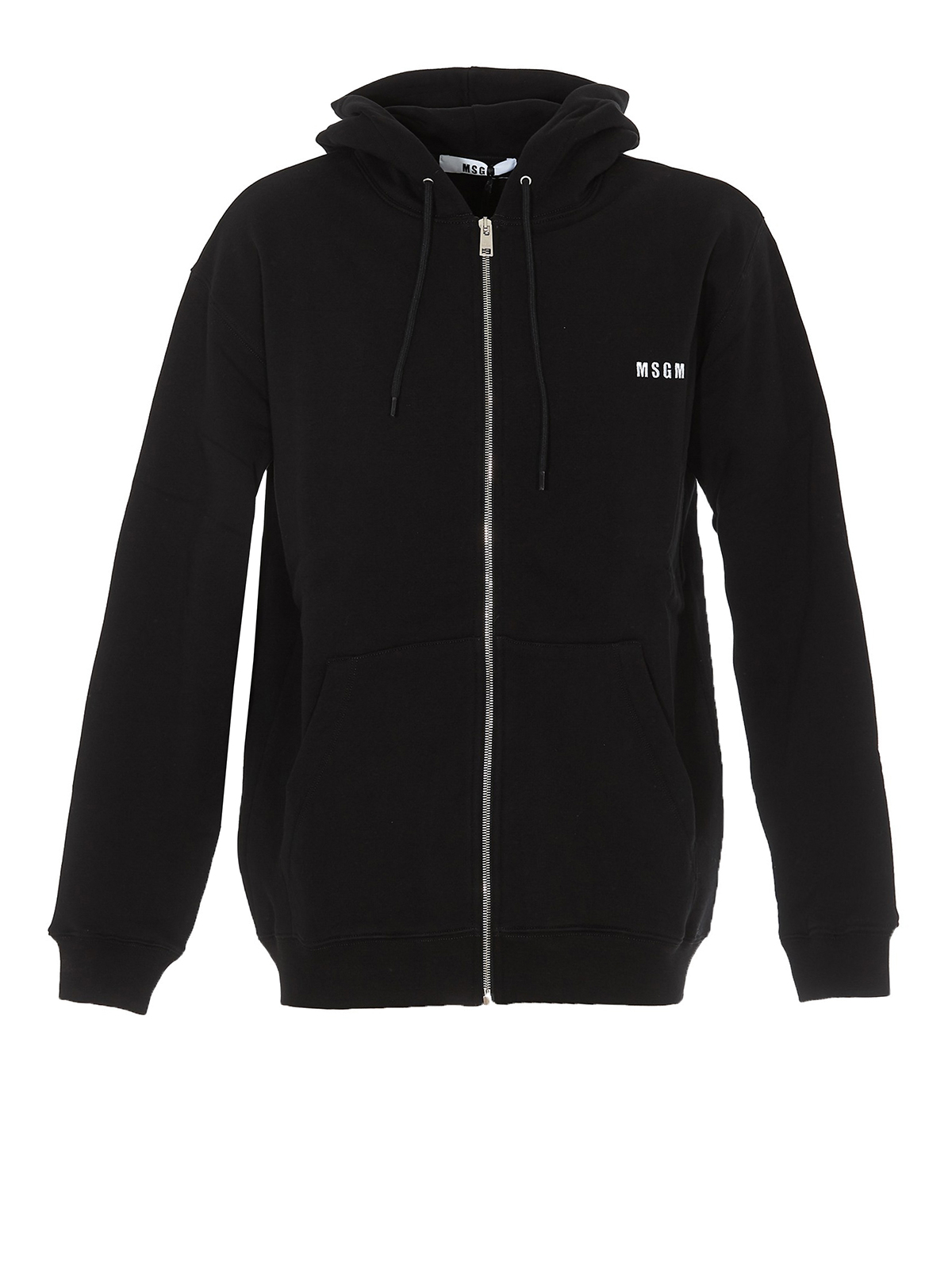 M.S.G.M. Black zipped hoodie - Black - Men | 2740MM8719579999