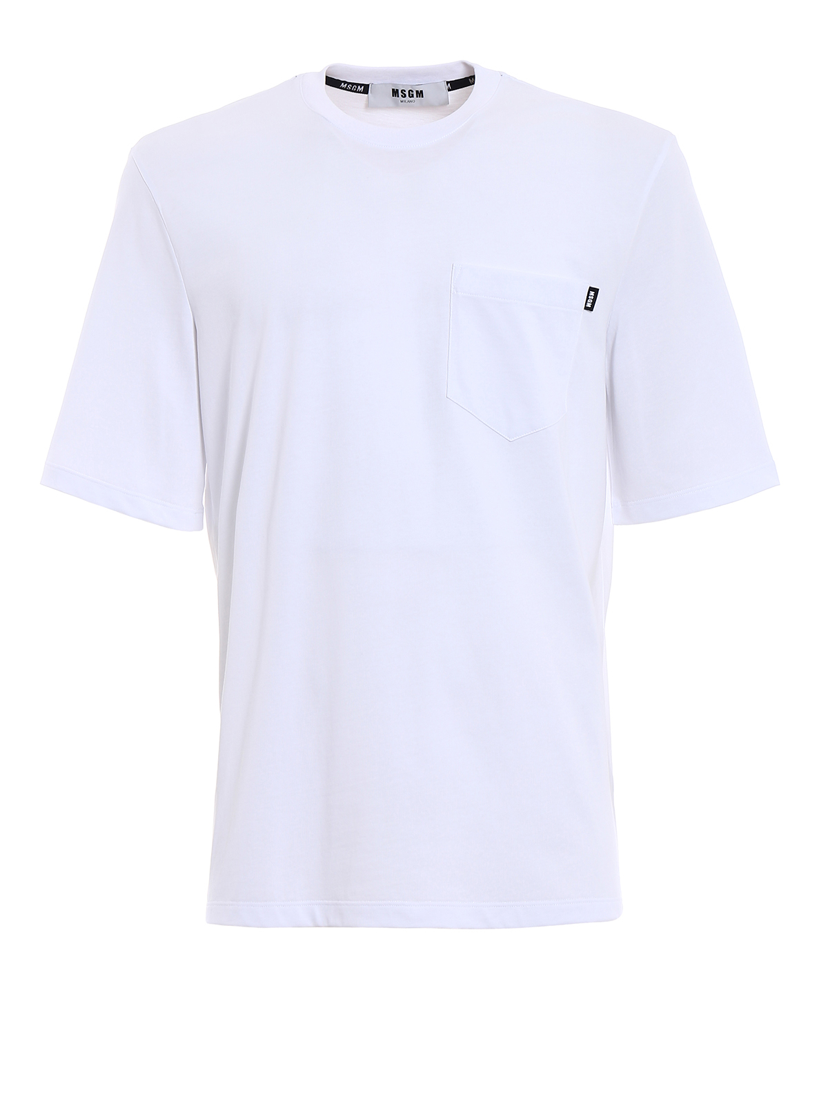 M.S.G.M. Chest pocket white cotton T-shirt - Men