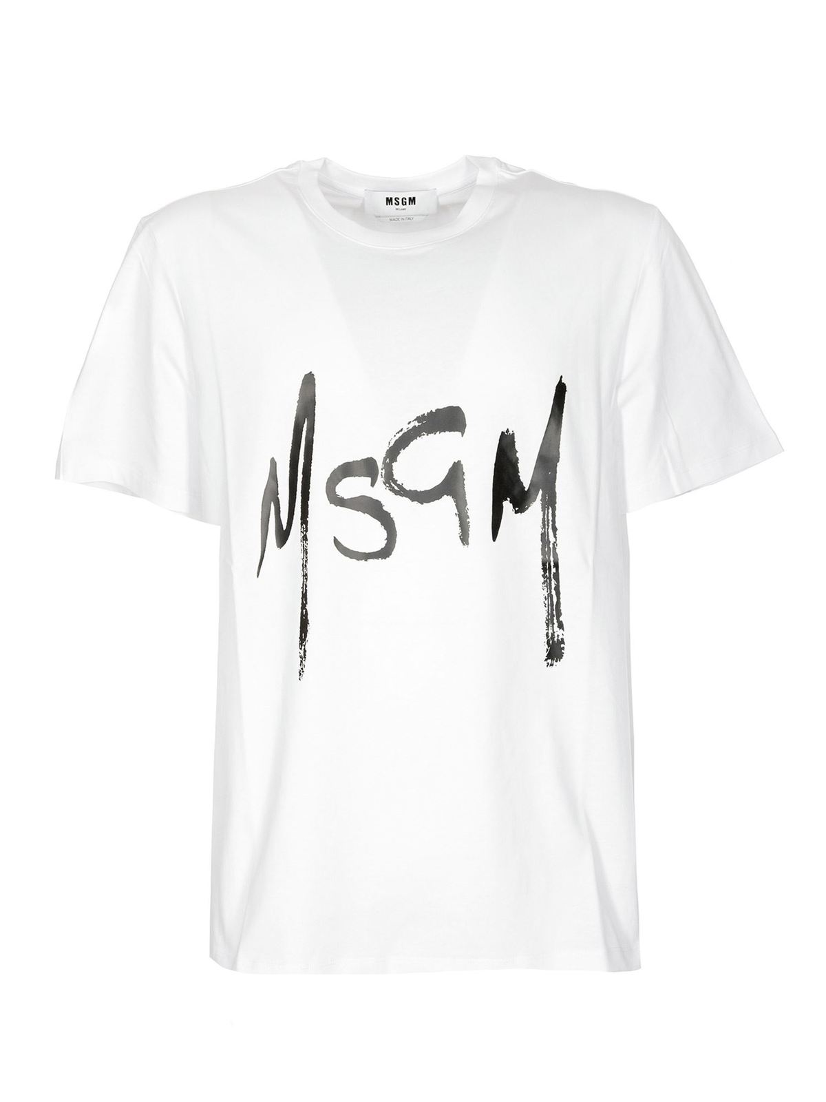 M.S.G.M. Spray logo T-shirt in white - White | 2940MM19520759801