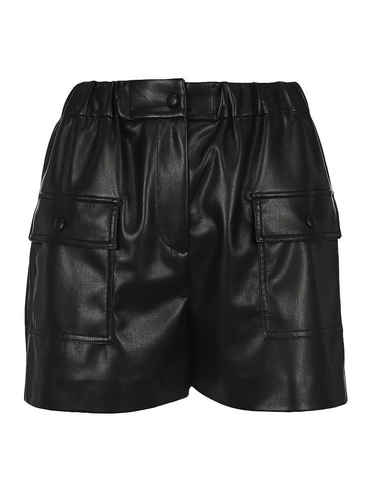 ショートパンツ Msgm Shorts In Black Faux Leather With Darts M.S.G.M. Faux leather shorts - Black - Women | 2941MDB0320765299