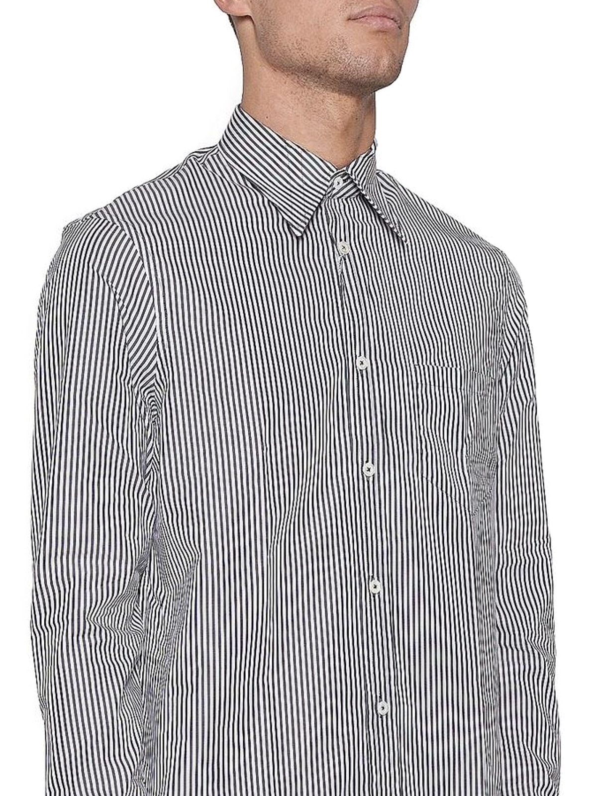 Maison Margiela Striped cotton shirt with pocket