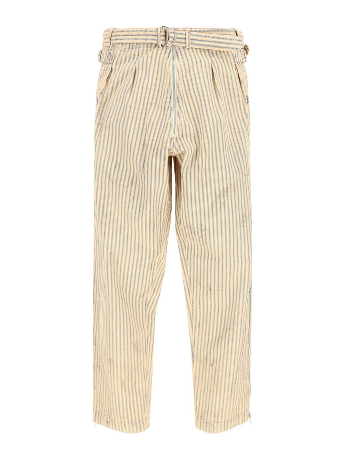 Maison Margiela Striped cotton trousers with belt S50KA0546S30739961