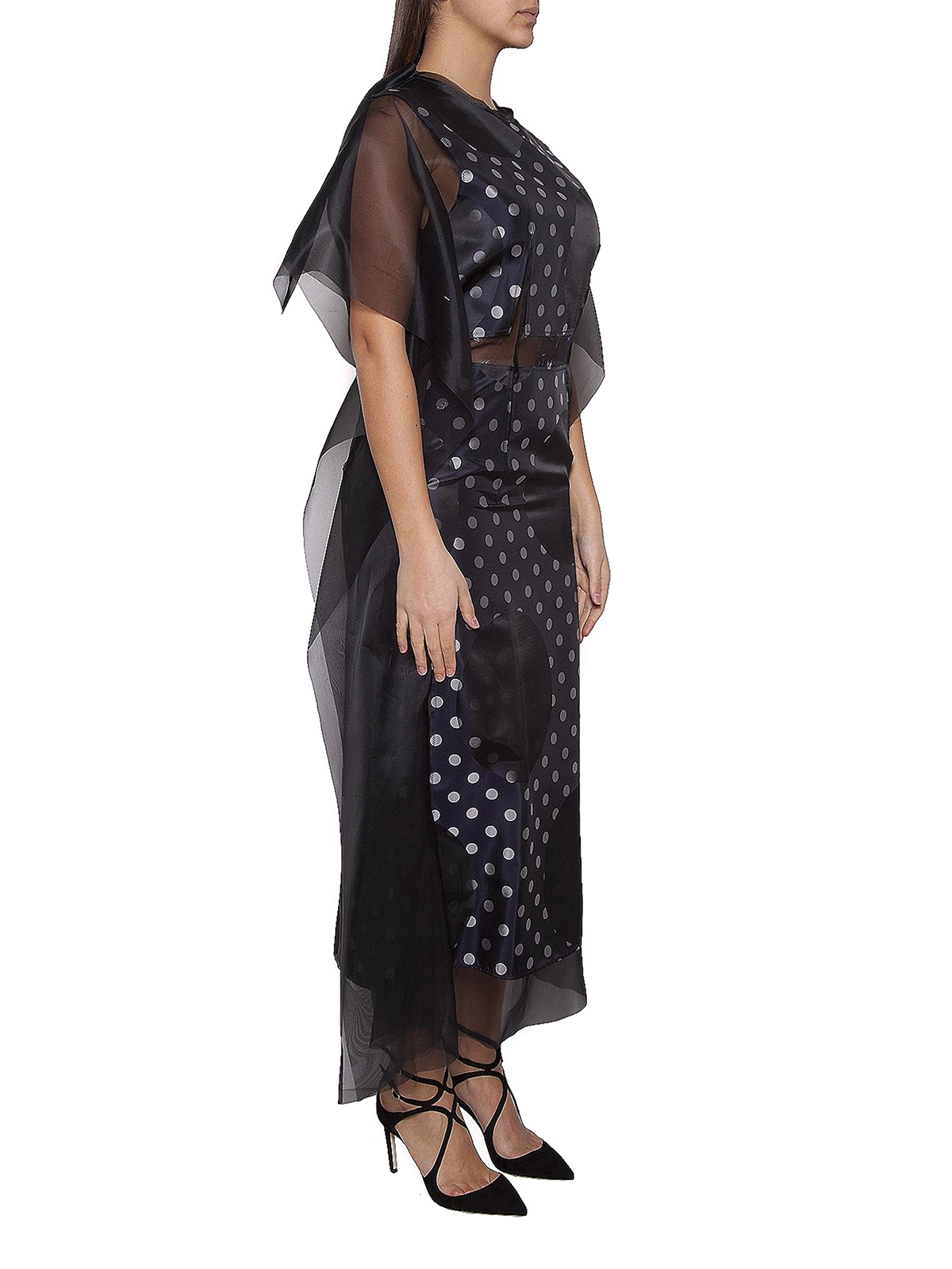 Maison Margiela Polka-dot overlayered midi dress|S51CT0905S48589001J
