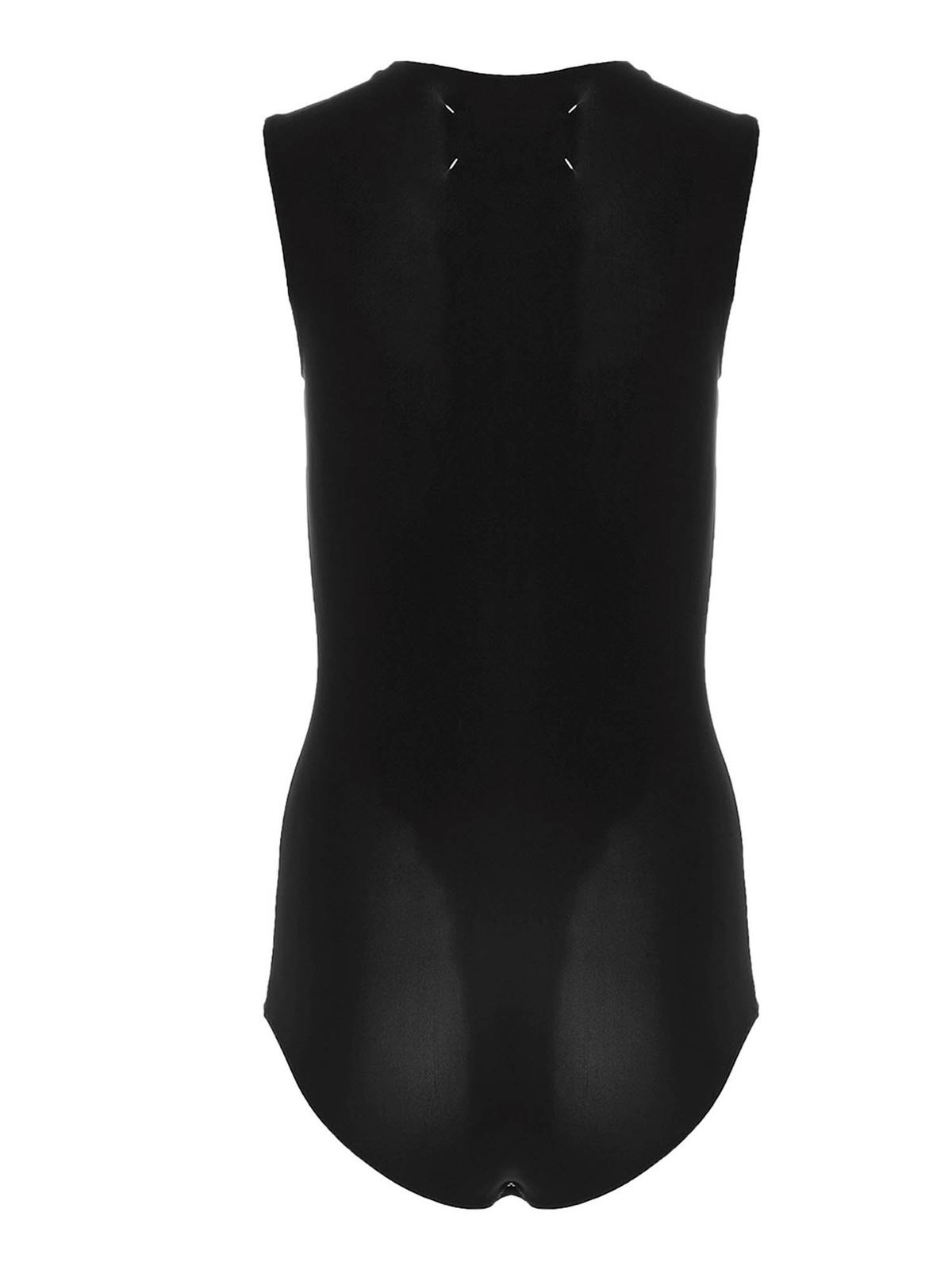 Shop Maison Margiela Sleeveless Bodysuit In Black In Negro