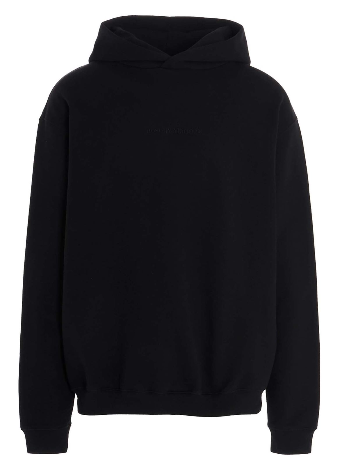Maison Margiela Logo upside down hoodie in black|S30GU0143S25403900