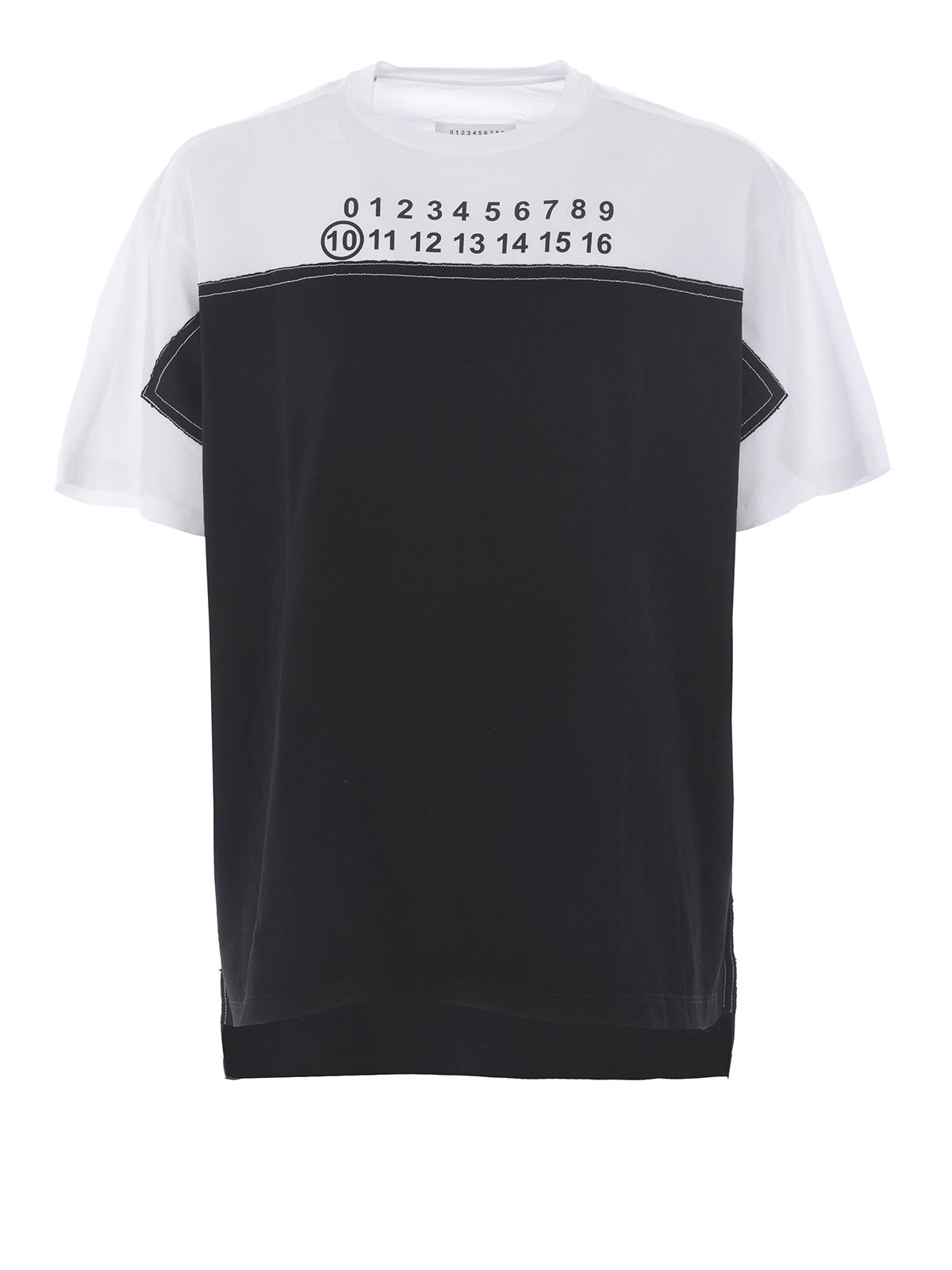 【Maison Margiela】コットン Tシャツ 刺繍 ロゴ white/black Maison Margiela Exposed stitching cotton T-shirt