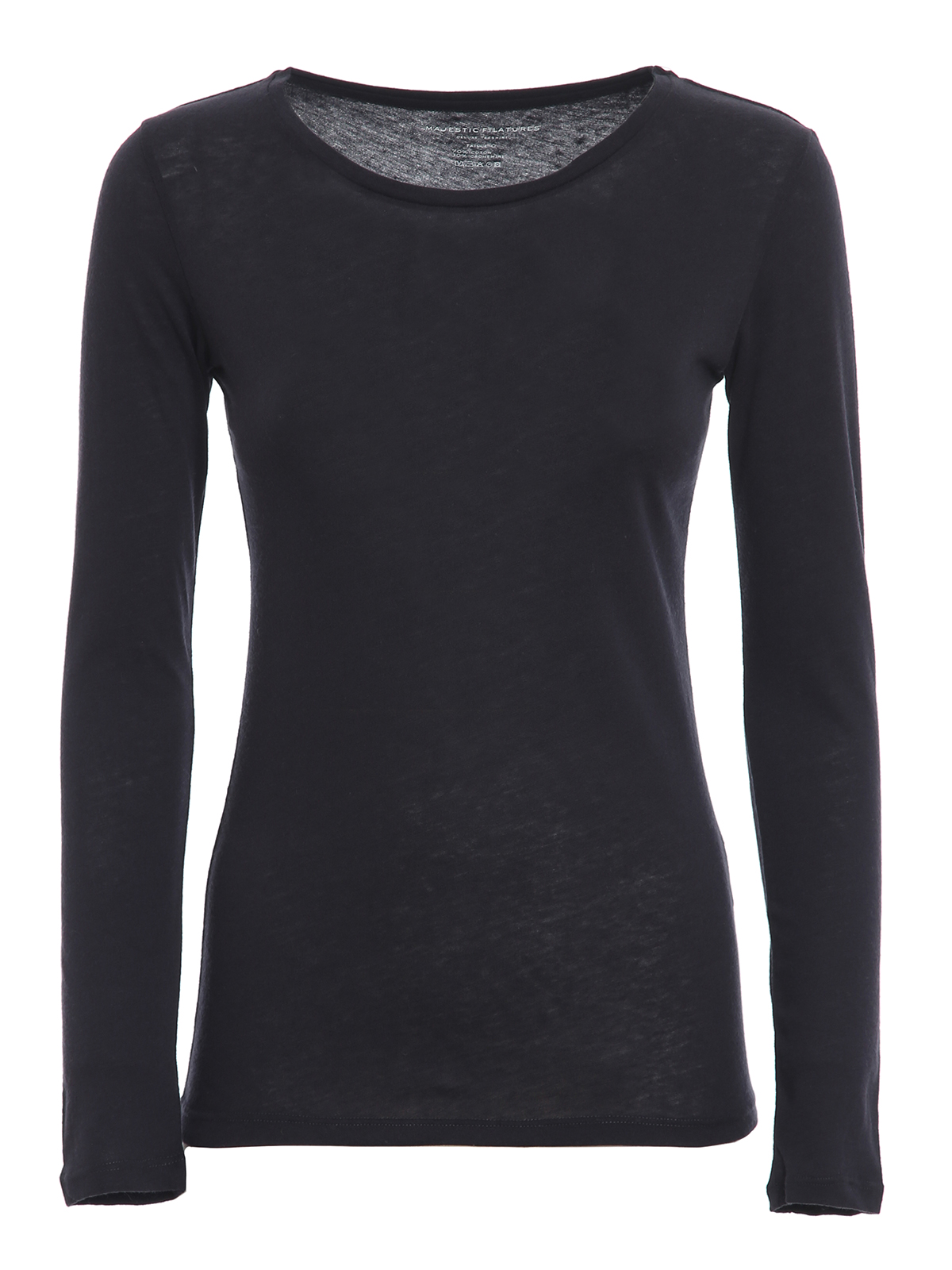 Shop Majestic Cashmere Blend T-shirt In Azul Oscuro