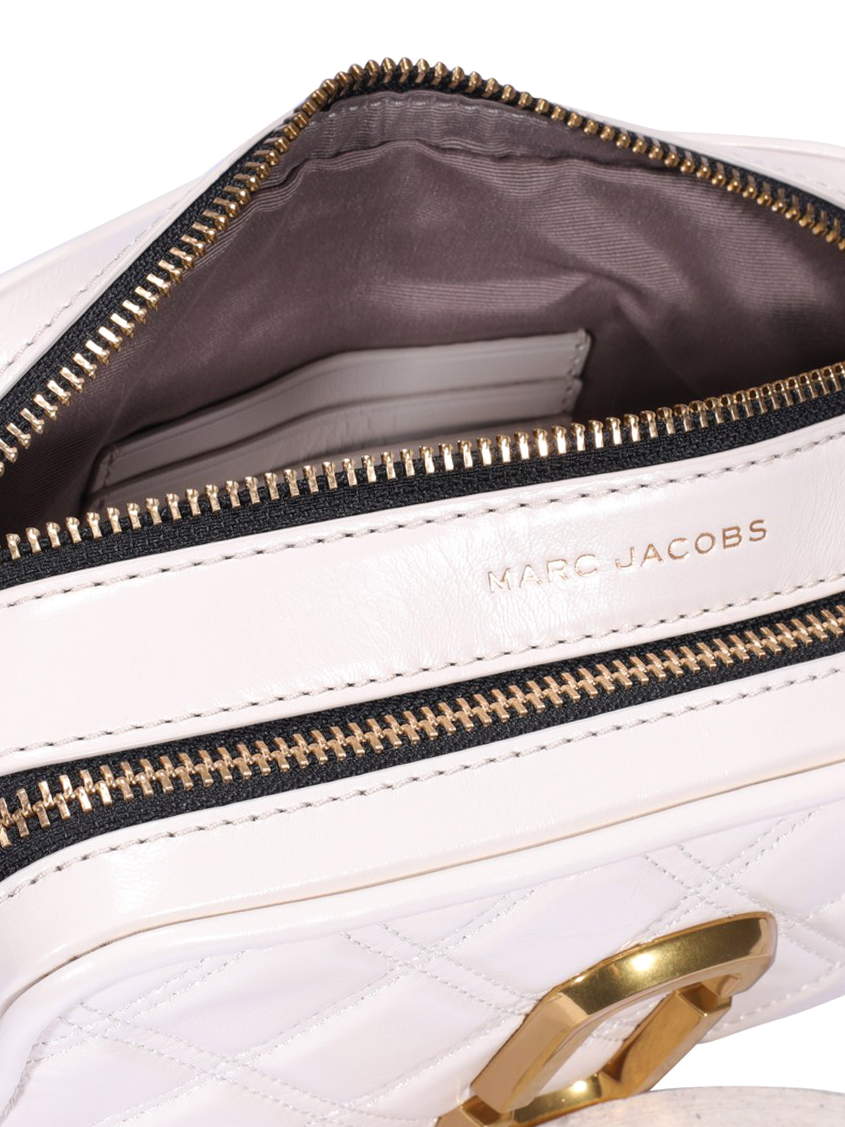 Shop Marc Jacobs Softshot 21 Crossbody In Black/gold