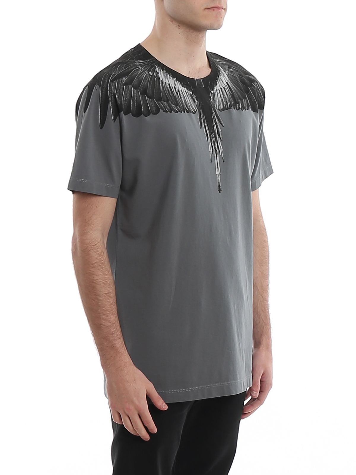 Ledig Identificere ukuelige T-shirts Marcelo Burlon - Black Wings T-shirt - CMAA018R20JER0061110