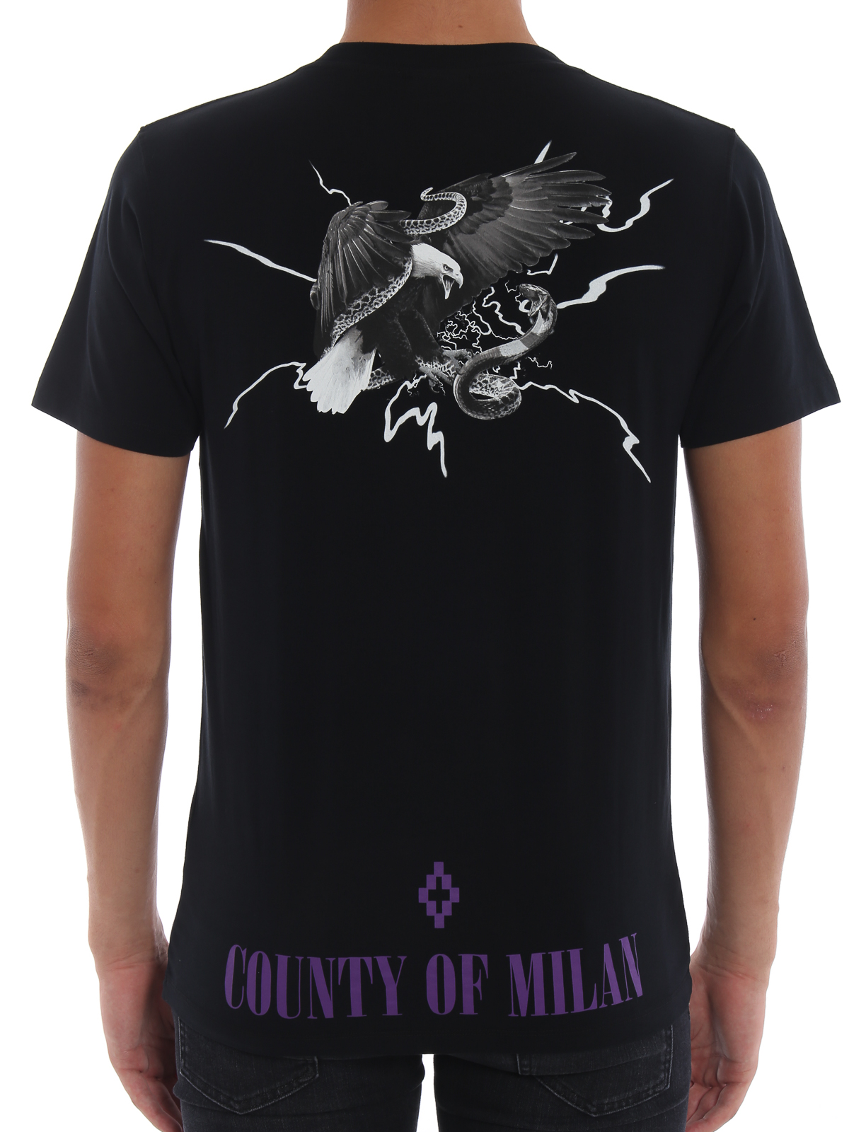 T-shirts Marcelo Burlon - Eagle print cotton T-shirt CMAA018E180010071088
