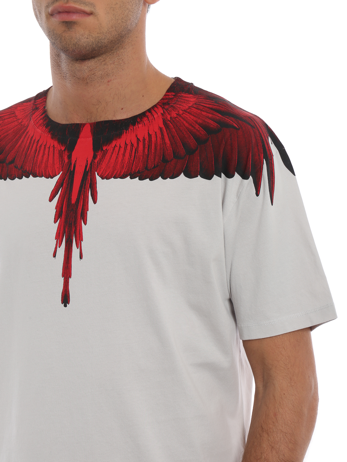 T-shirts Marcelo Burlon - Red Wings grey cotton T-shirt - CMAA018E180010010620