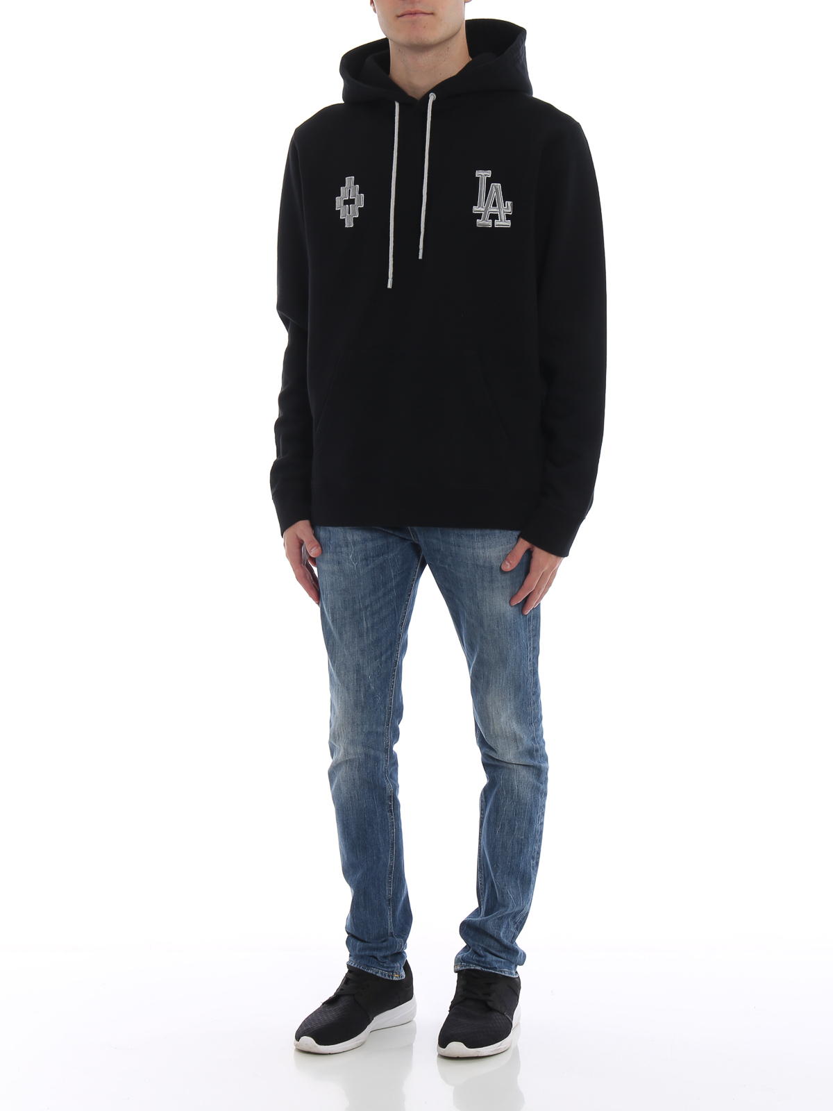 Sweatshirts & Sweaters Marcelo Burlon - Black and light grey LA Dodgers  hoodie - CMBB007F186730181006