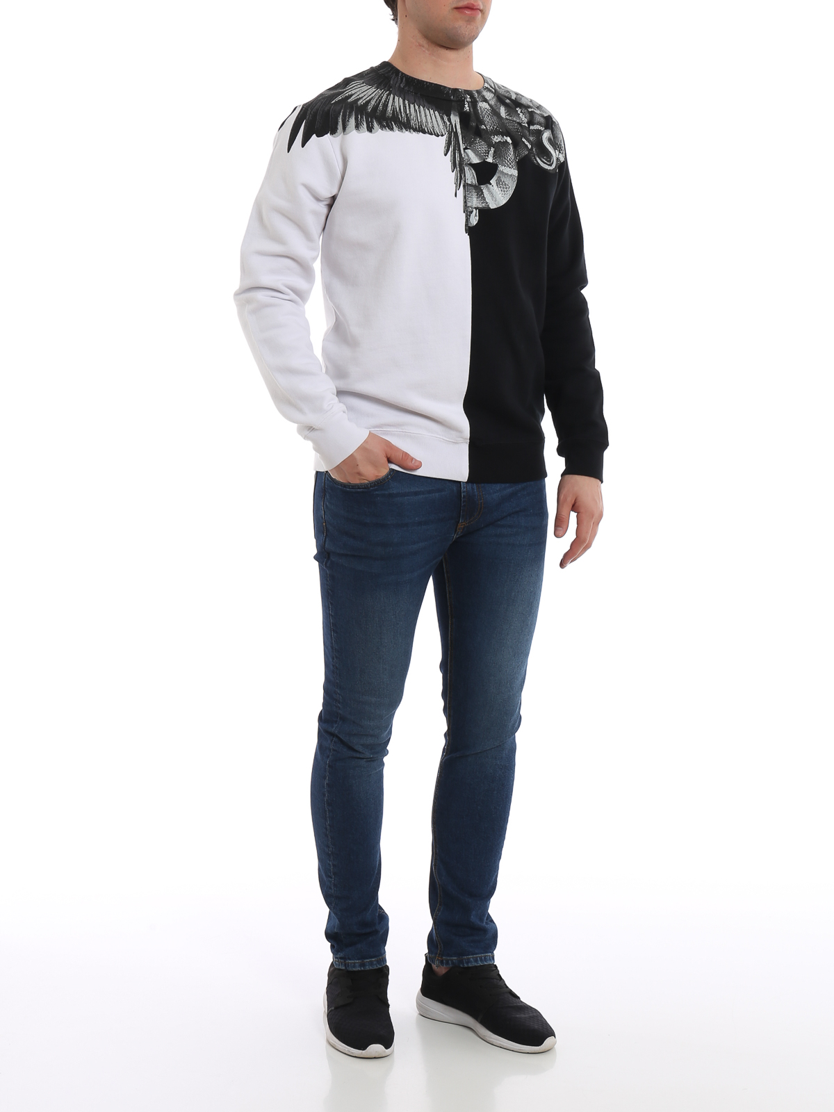 & Sweaters Marcelo Burlon - Wings Snakes and white sweatshirt - CMBA009R196300201091