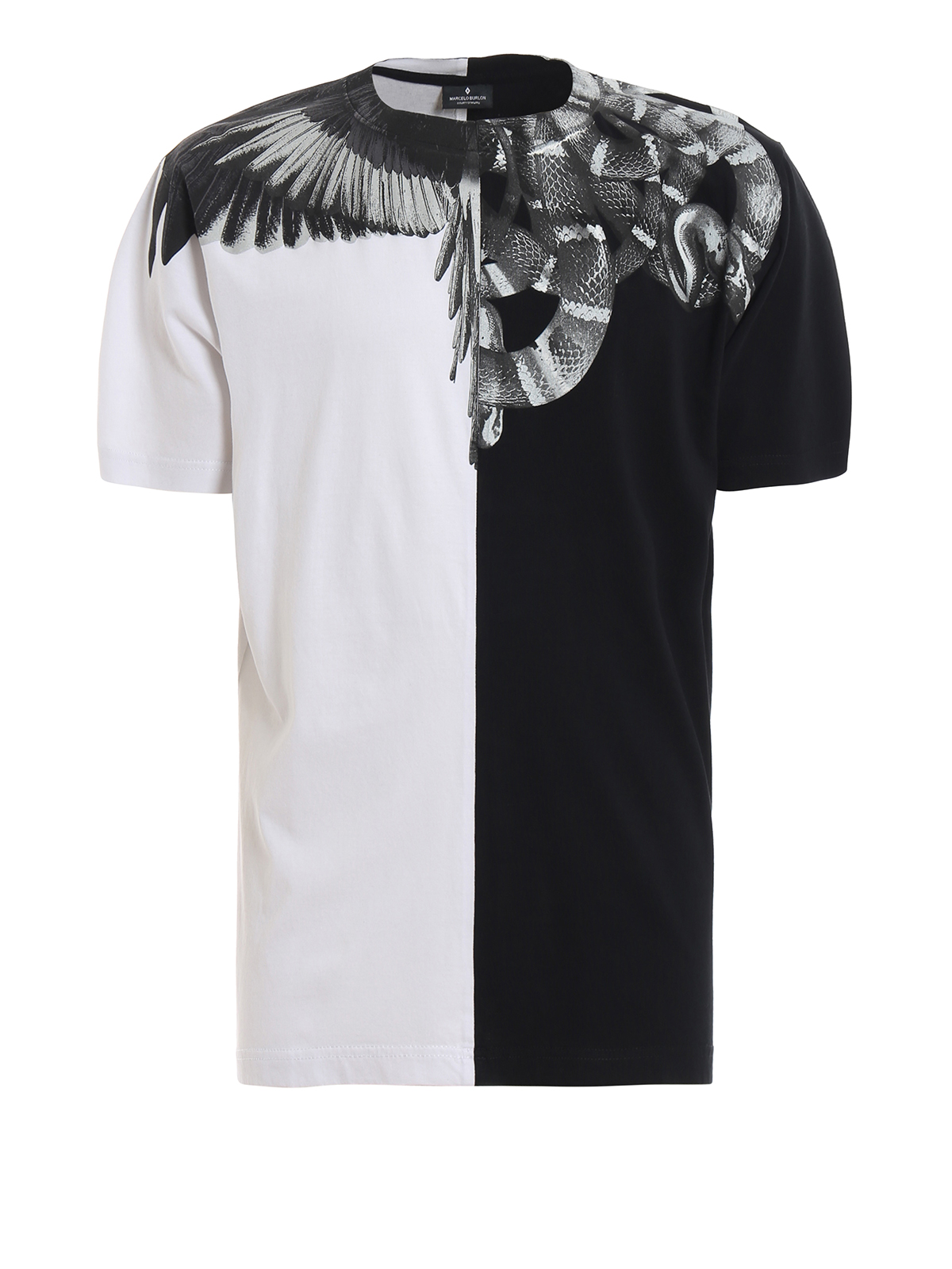 T-shirts Marcelo Burlon - Wings Snakes black and white -