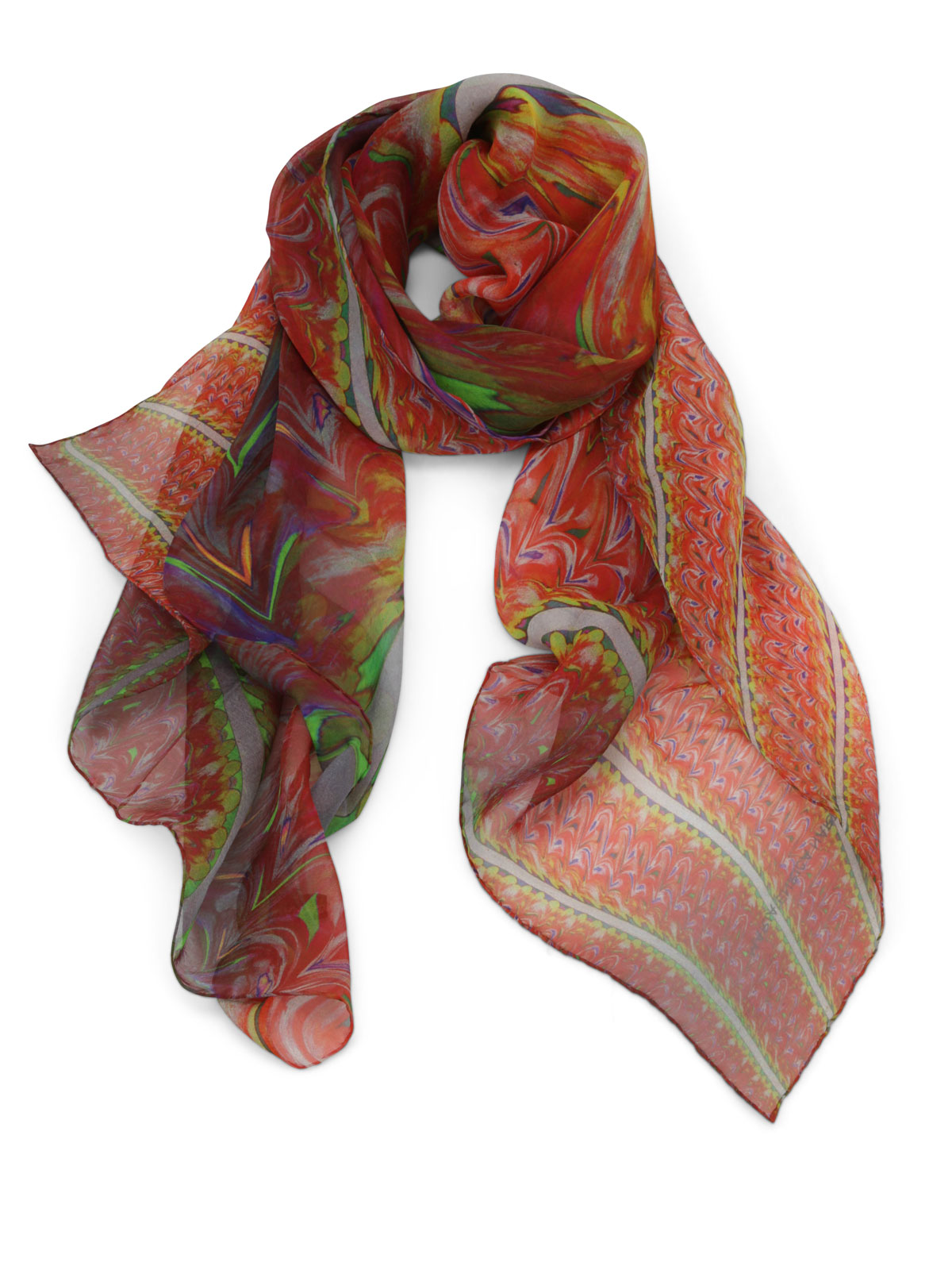 Maria Enrica Nardi Cameron Silk Stole In Multicolor