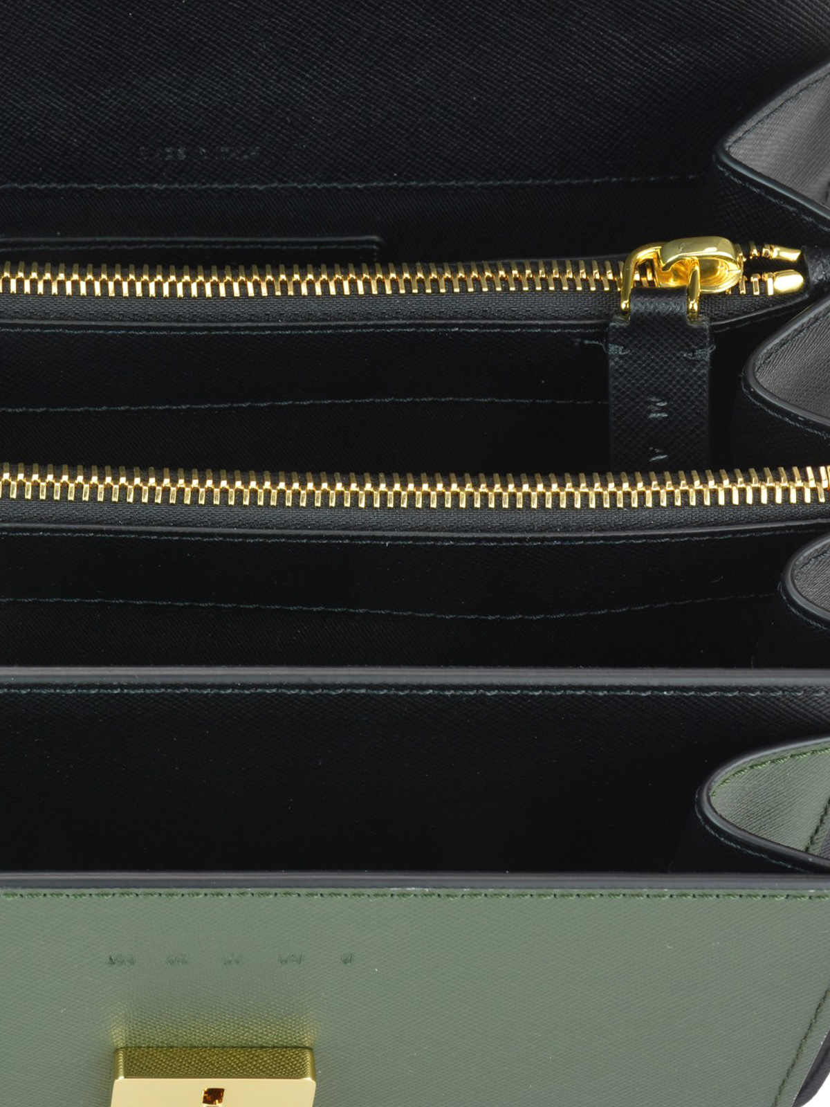 Trunk Mini Shoulder Bag Saffiano Leather Blue/Black
