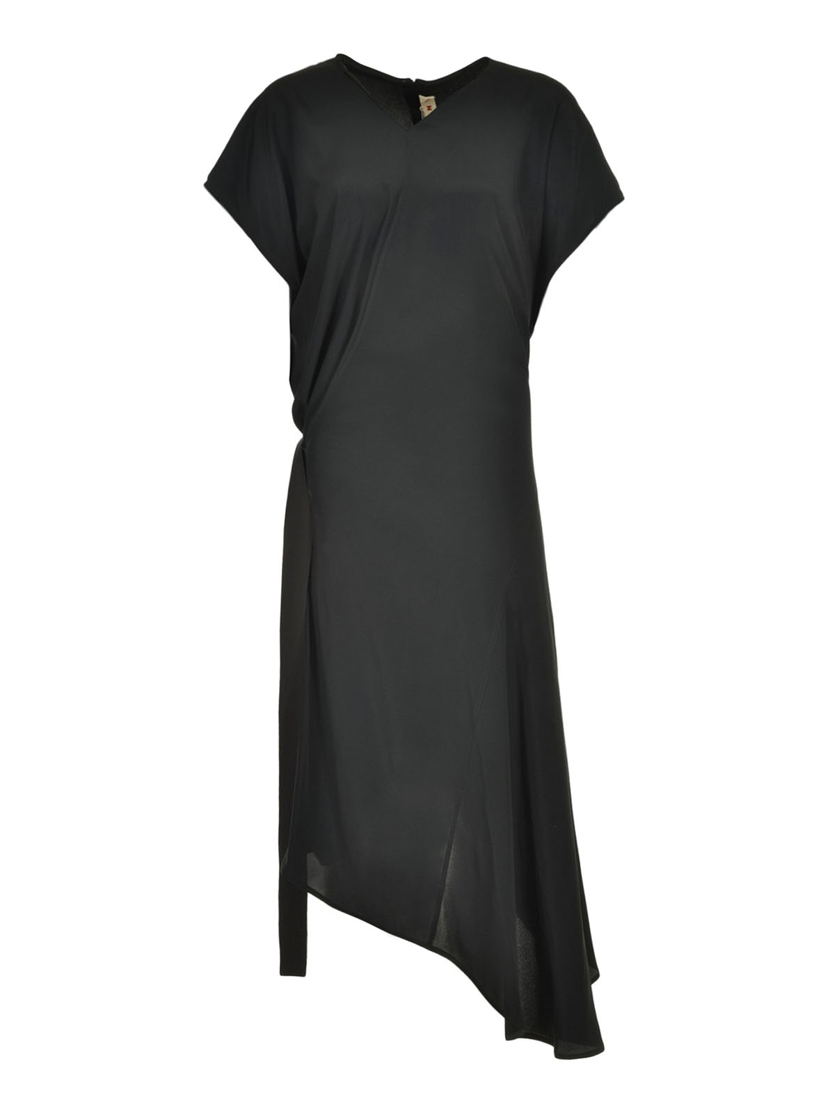 marni asymmetric dress Marni Mermaid Dress in Red and Black Floral main image 1
