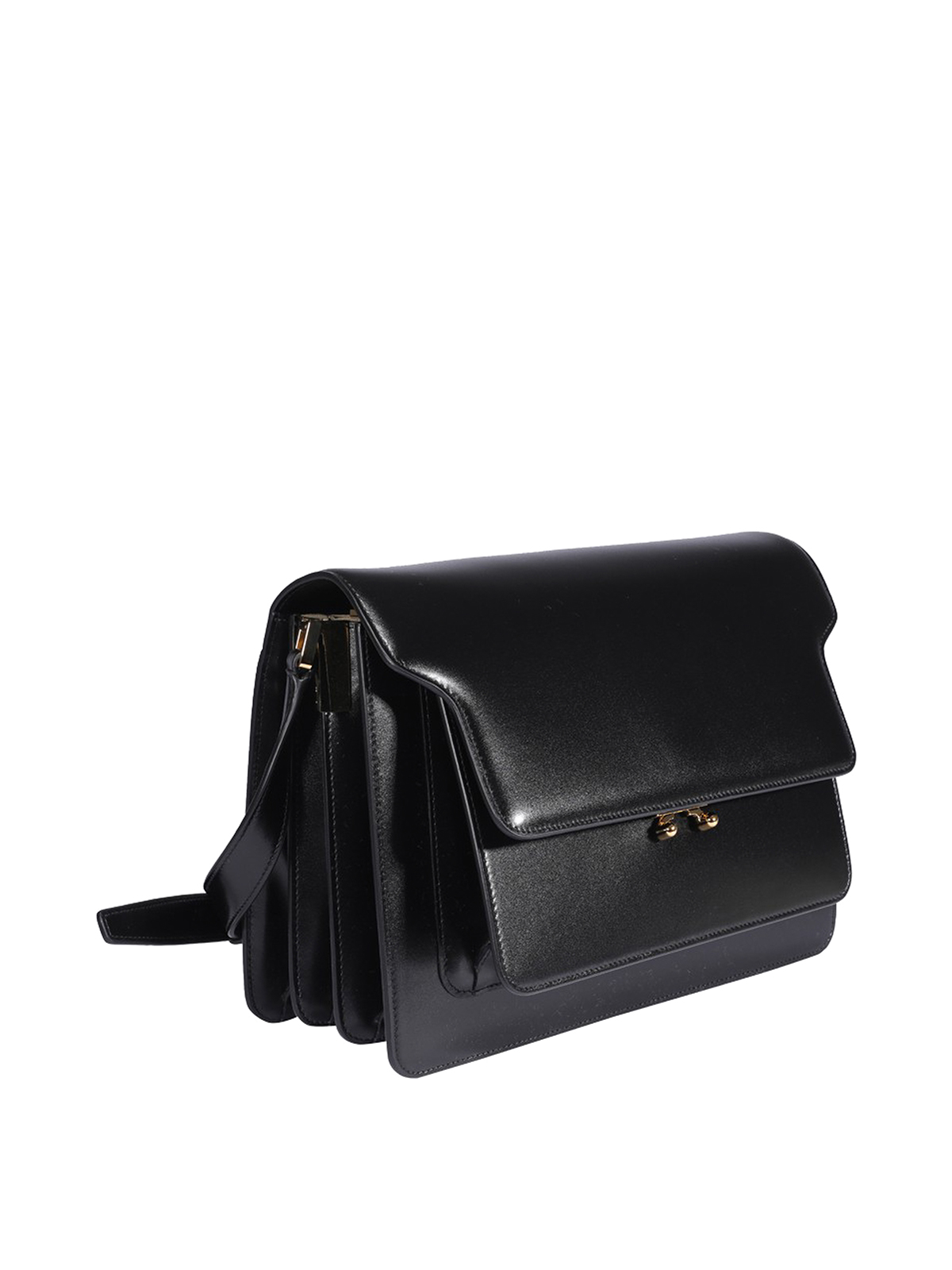 Trunk Leather Shoulder Bag in Black - Marni
