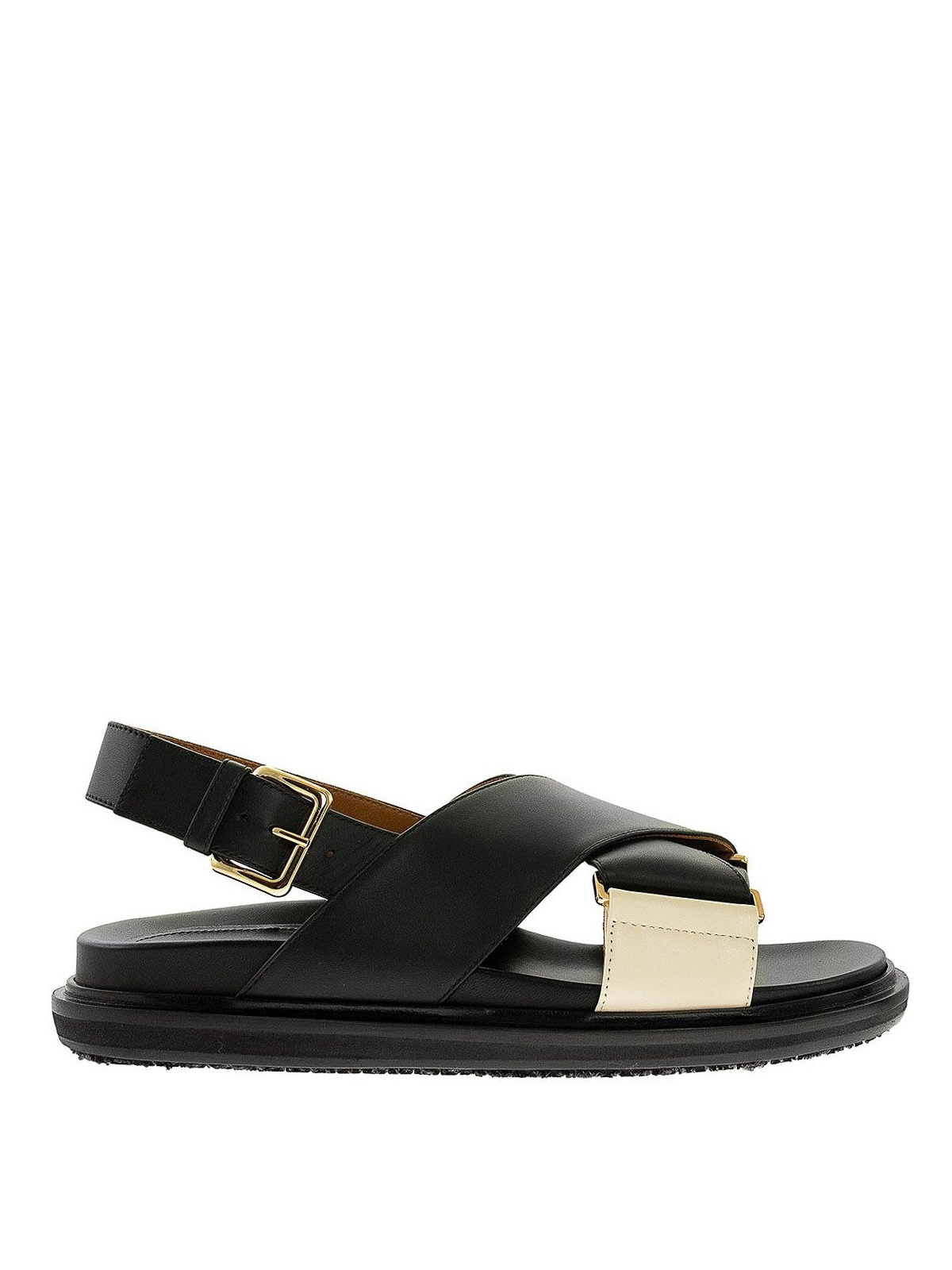 Shop Marni Criss Cross Fussbett Sandals In Negro