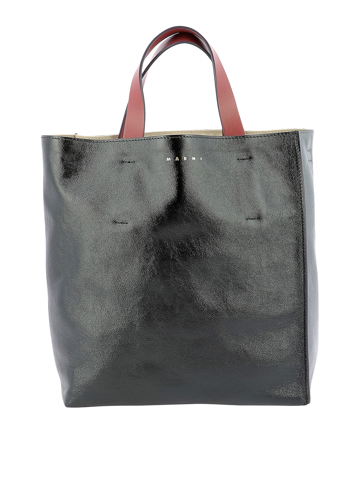 Marni Museo Soft Shopping Bag In Black