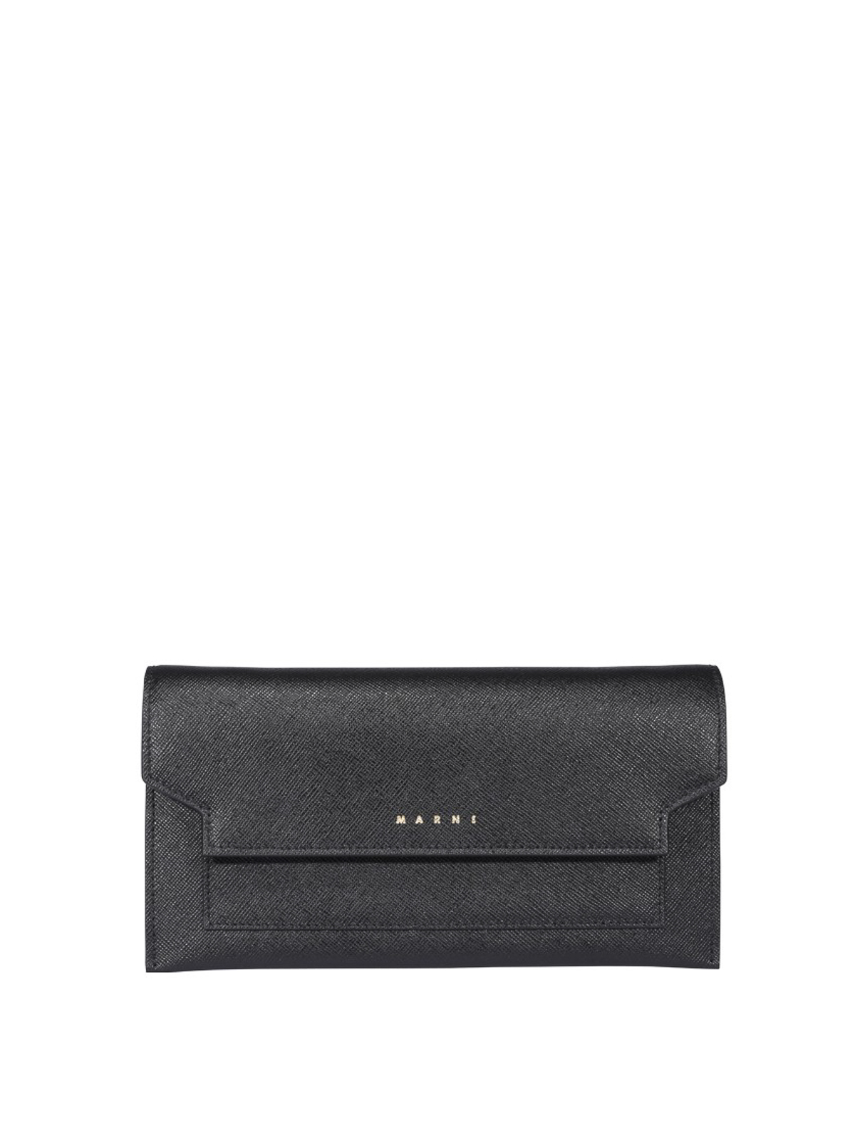 Saffiano and leather wallet with shoulder strap