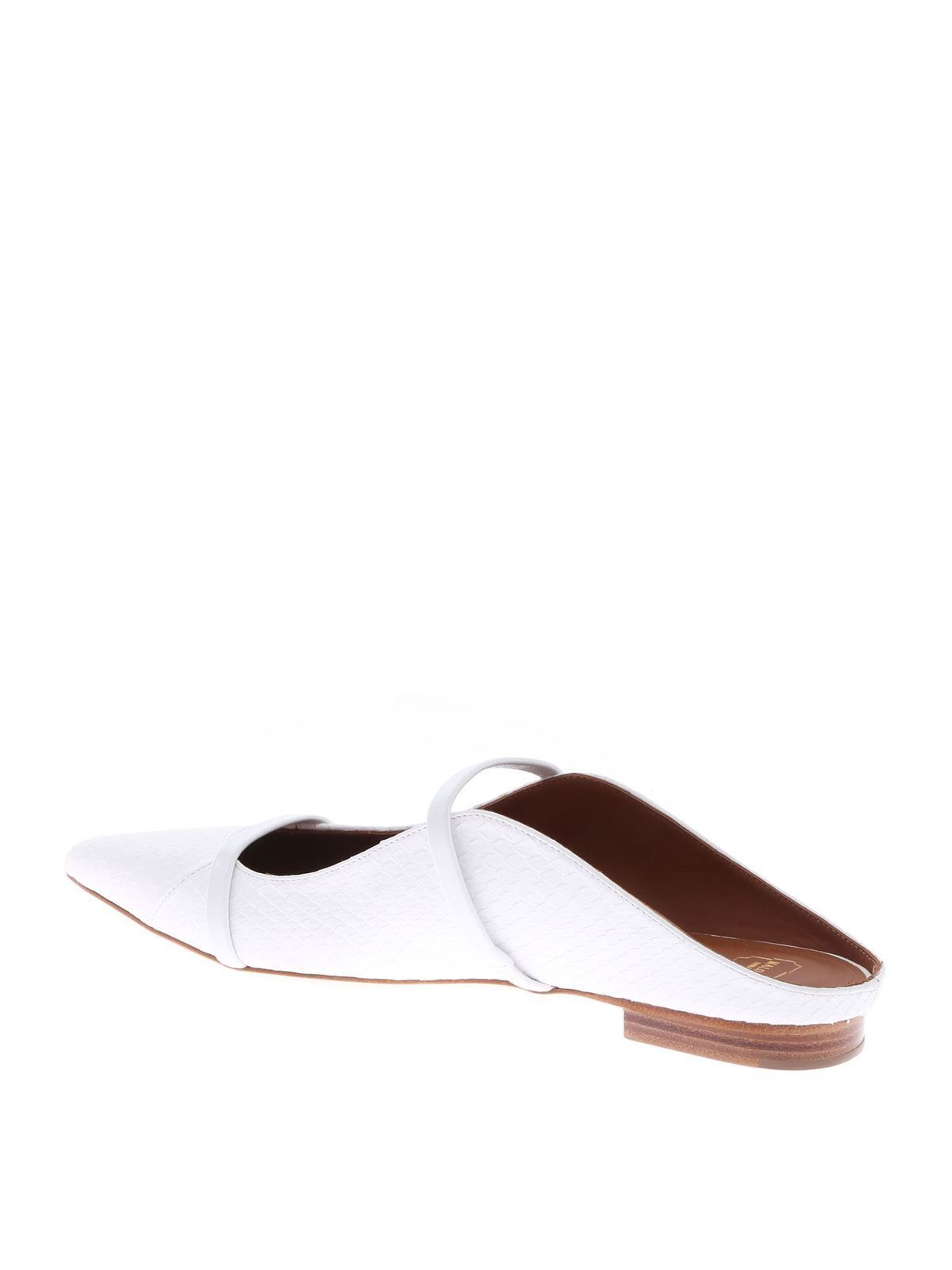 Malone Souliers Maureen Luwolt T Flat mules in white