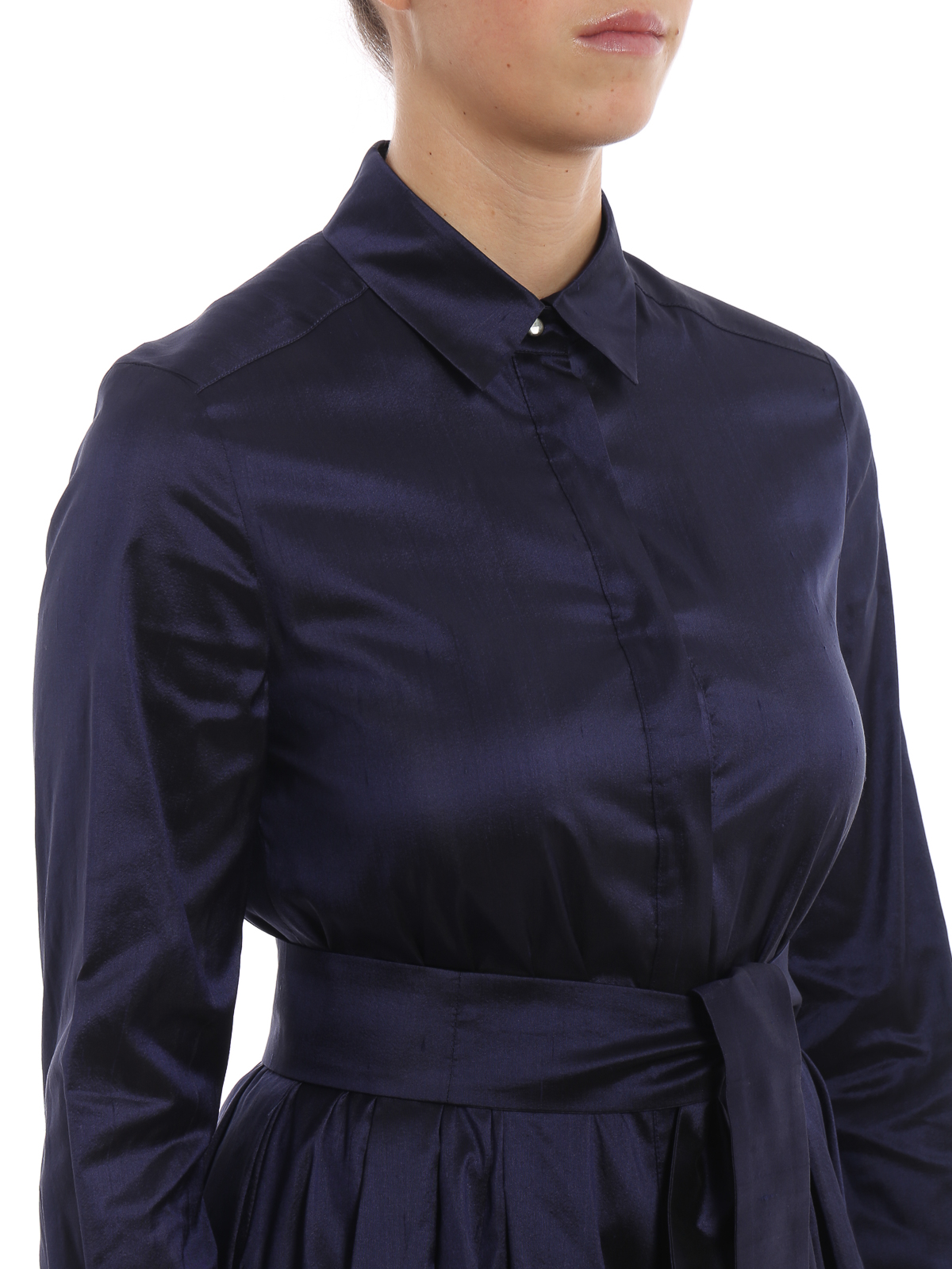 Max Mara Exploit silk shantung dress - Blue | 82210797000014