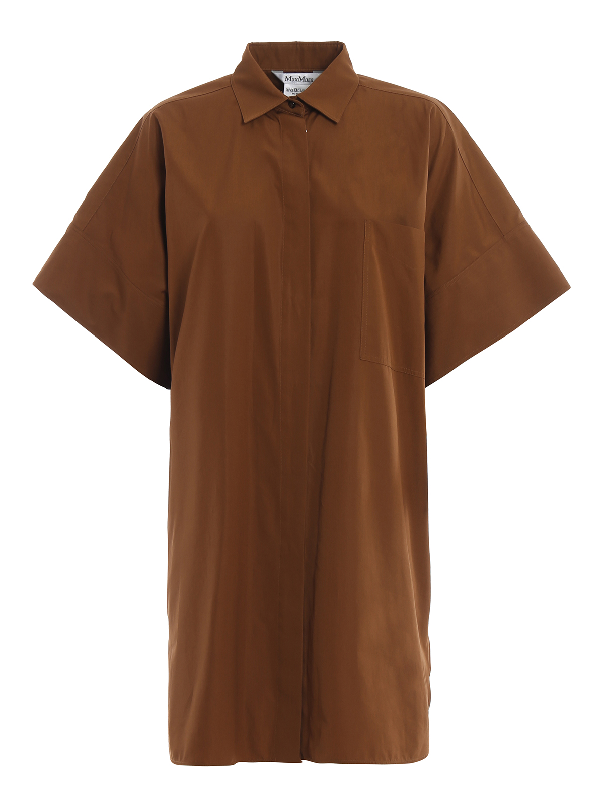 Knee length dresses Max Mara - Meana brown cotton shirt dress