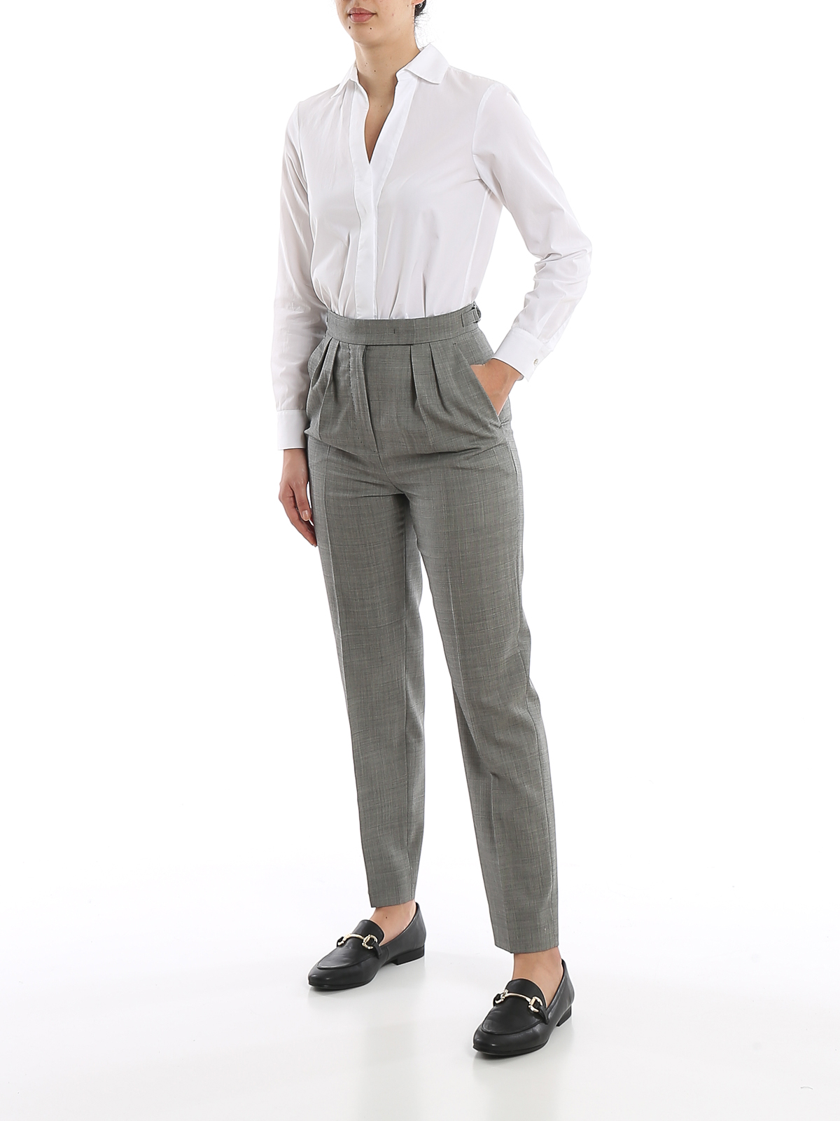 Wool Blend Tapered Trousers  HOBBS  MS