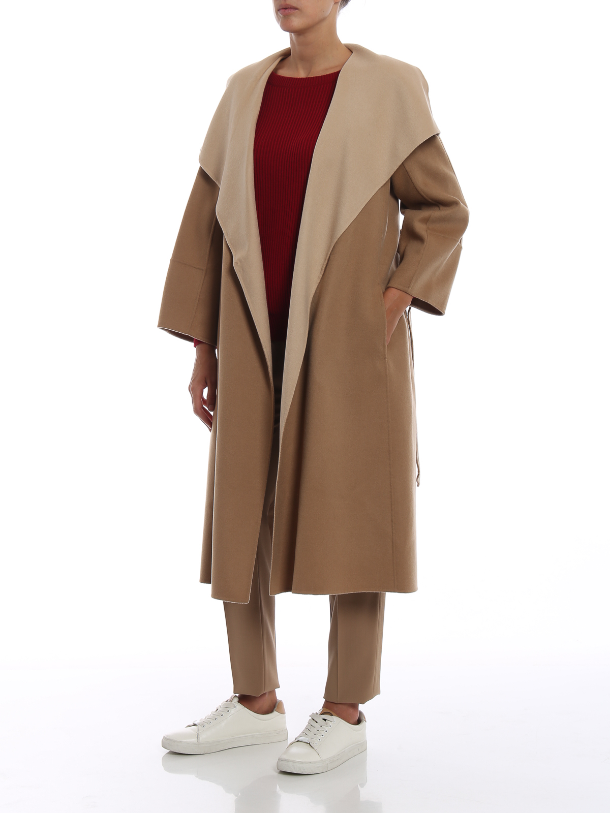 Knee length coats Max Mara Bosso wool cashmere and silk coat 60160289000019