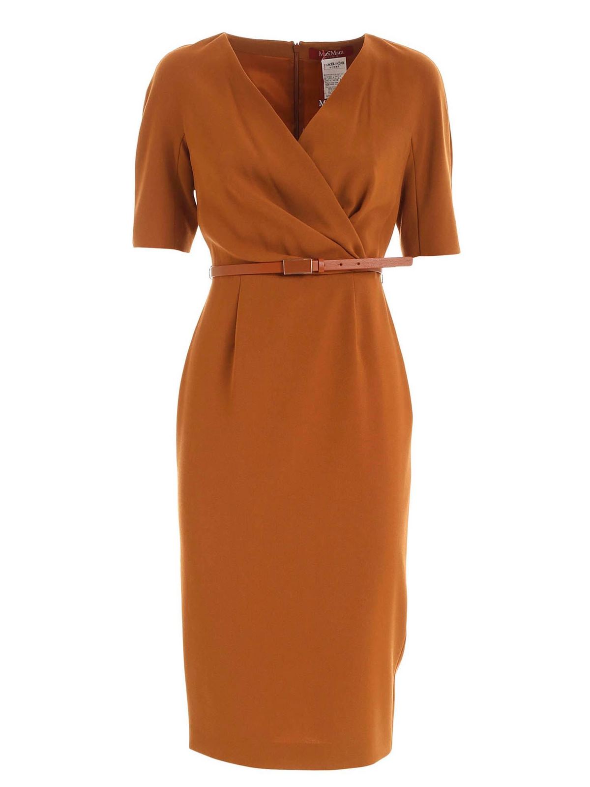max studio brown dress MAX Studio women's brown crepe button detail