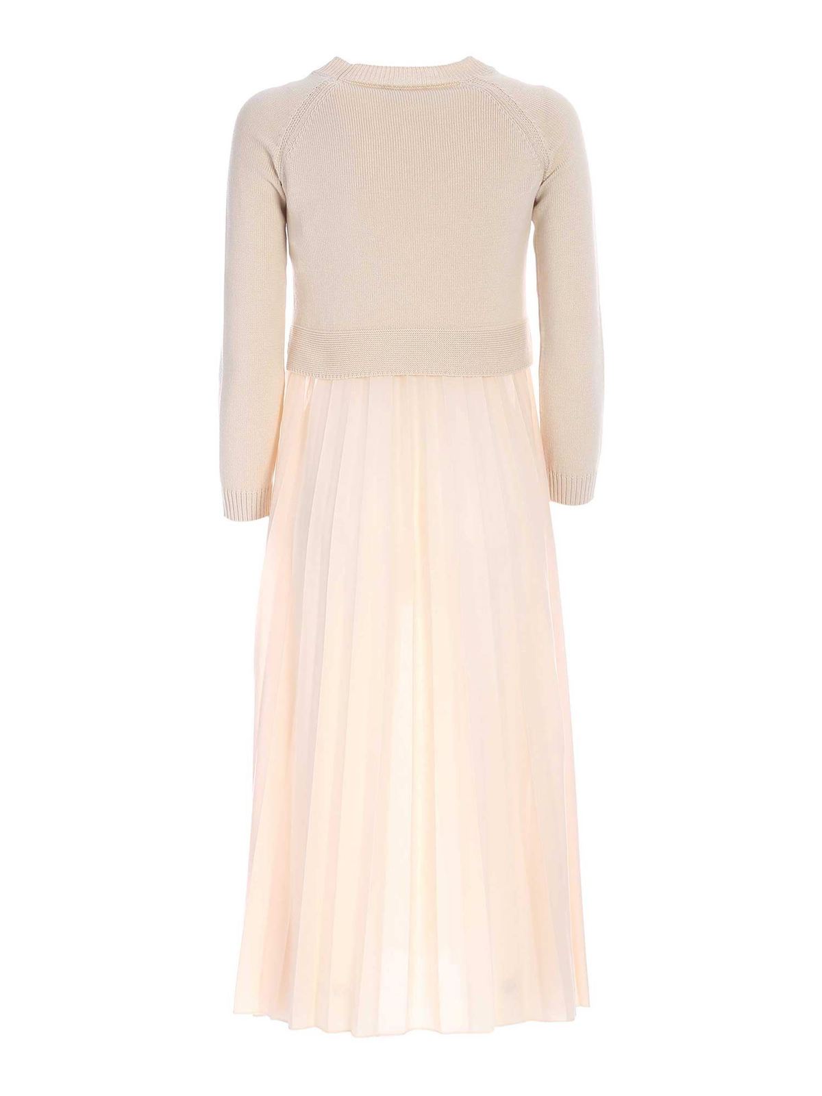 cotton voile midi dress MM6 Maison Margiela Off-White Cotton Poplin & Cotton Voile Midi Dress
