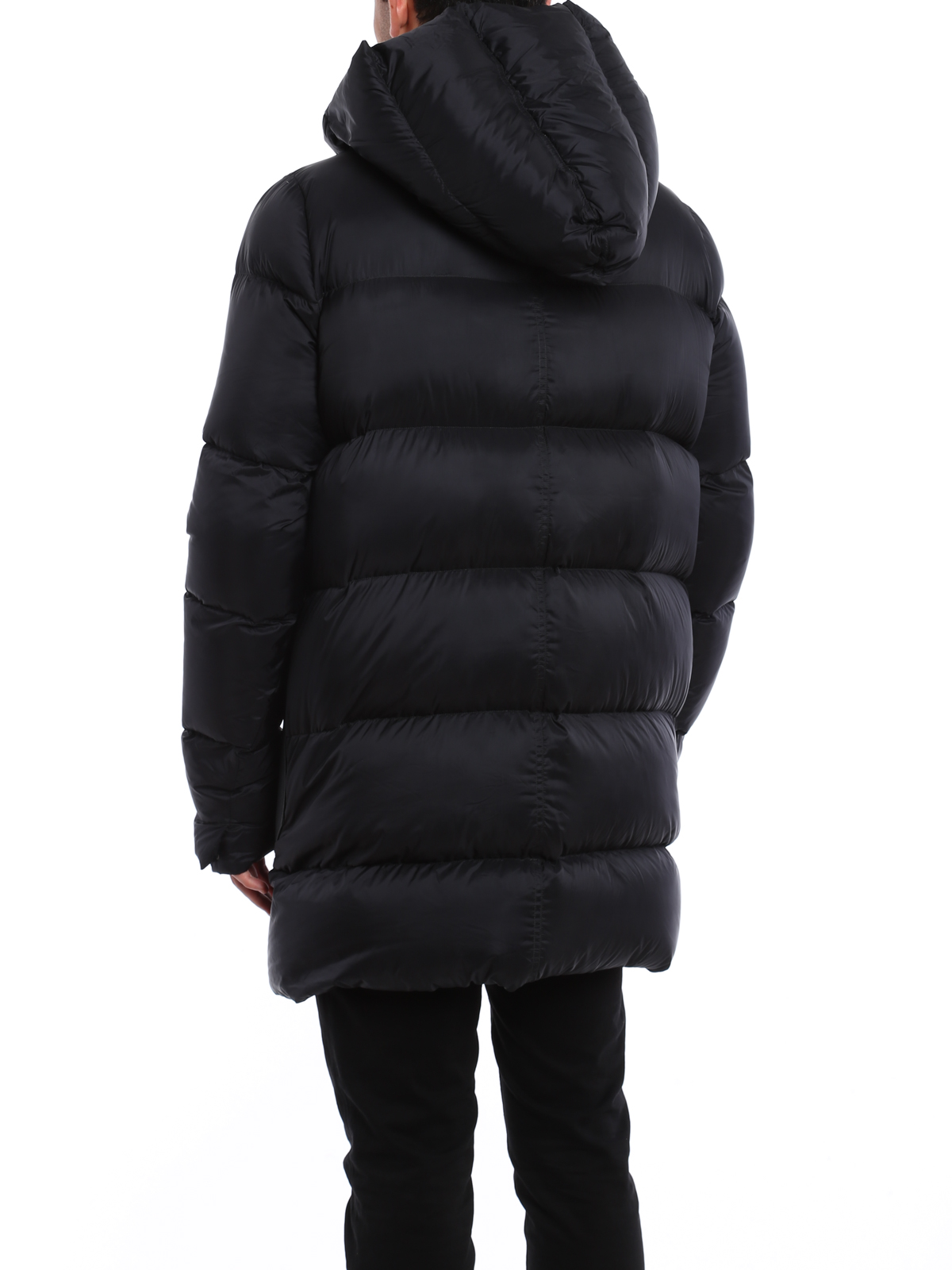 Rick Owens Maxi leather pockets padded coat - Black|RU17F8993EV09