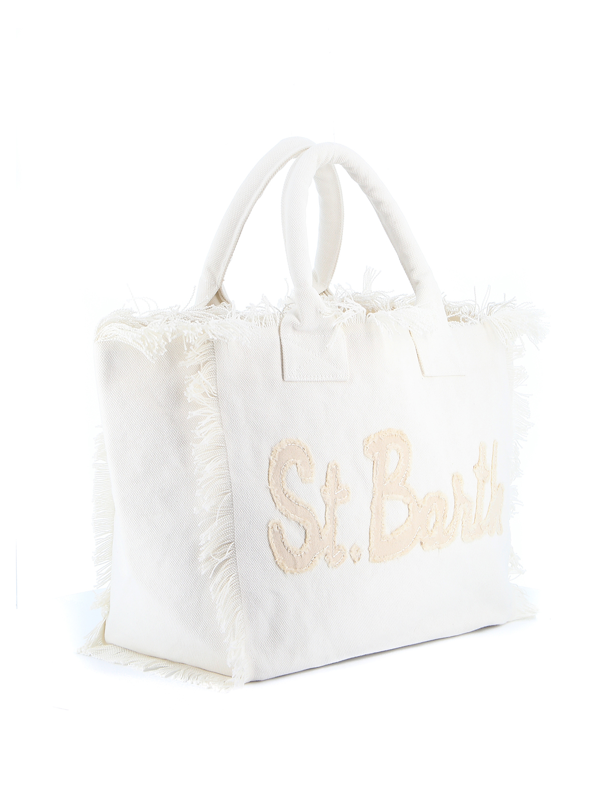 MC2 Saint Barth Vanity Canvas Shoulder Bag With White And Beige