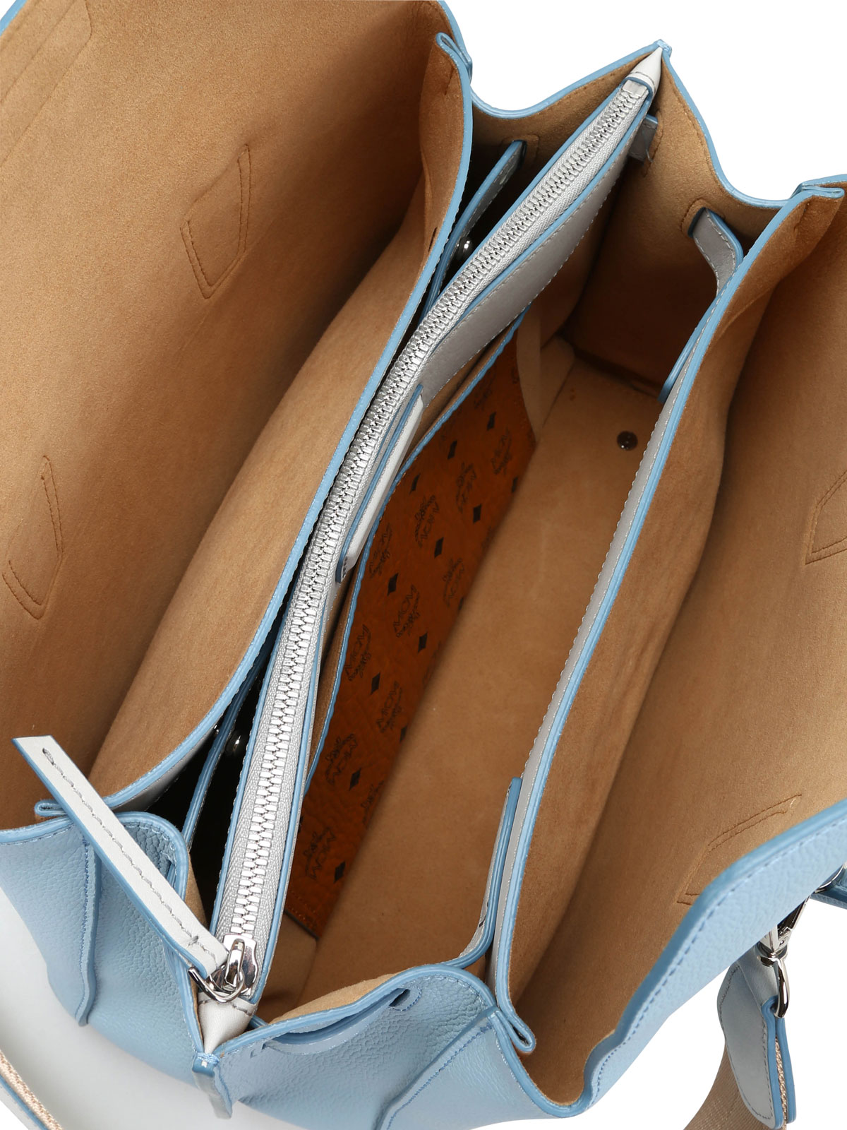 Milla Medium Leather Sky Blue Tote Bag - Seven Season