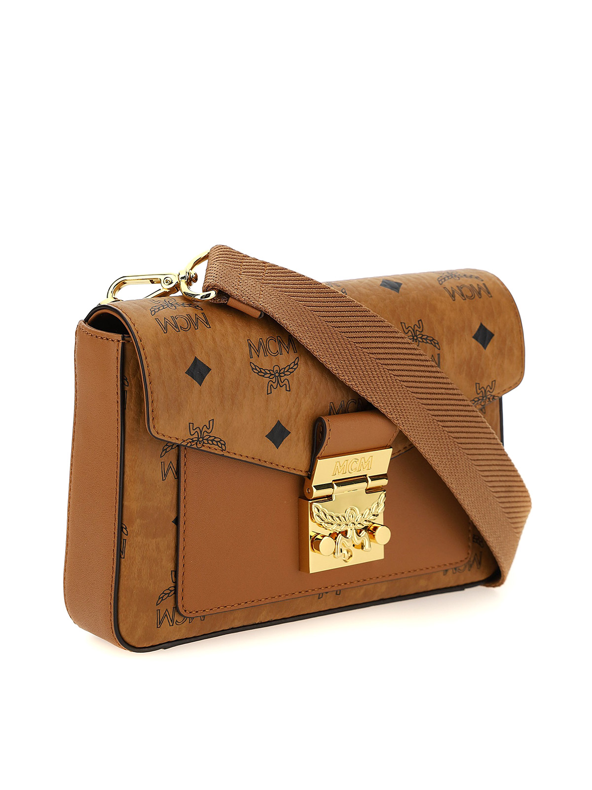 Shop Mcm Millie Crossbody Bag In Light Brown