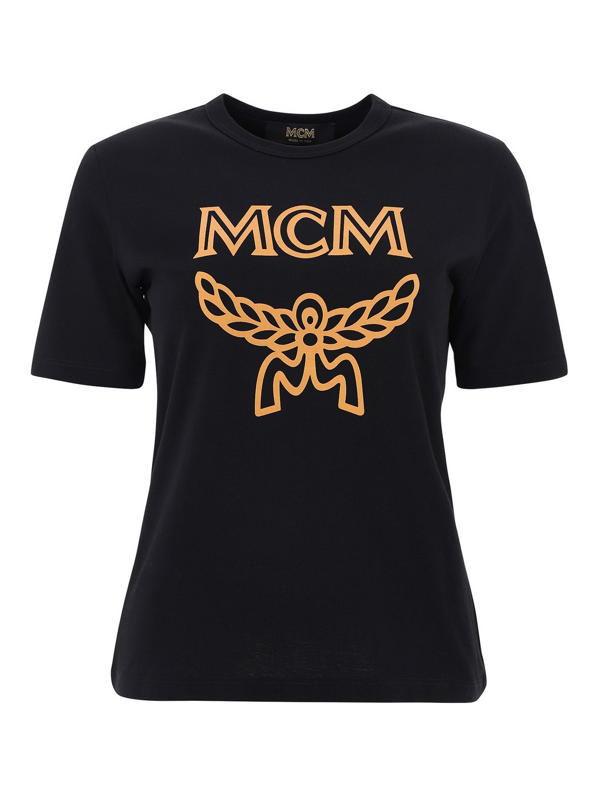 Mcm Logo print cotton T-shirt - Black - Women|MFTASMM03BK