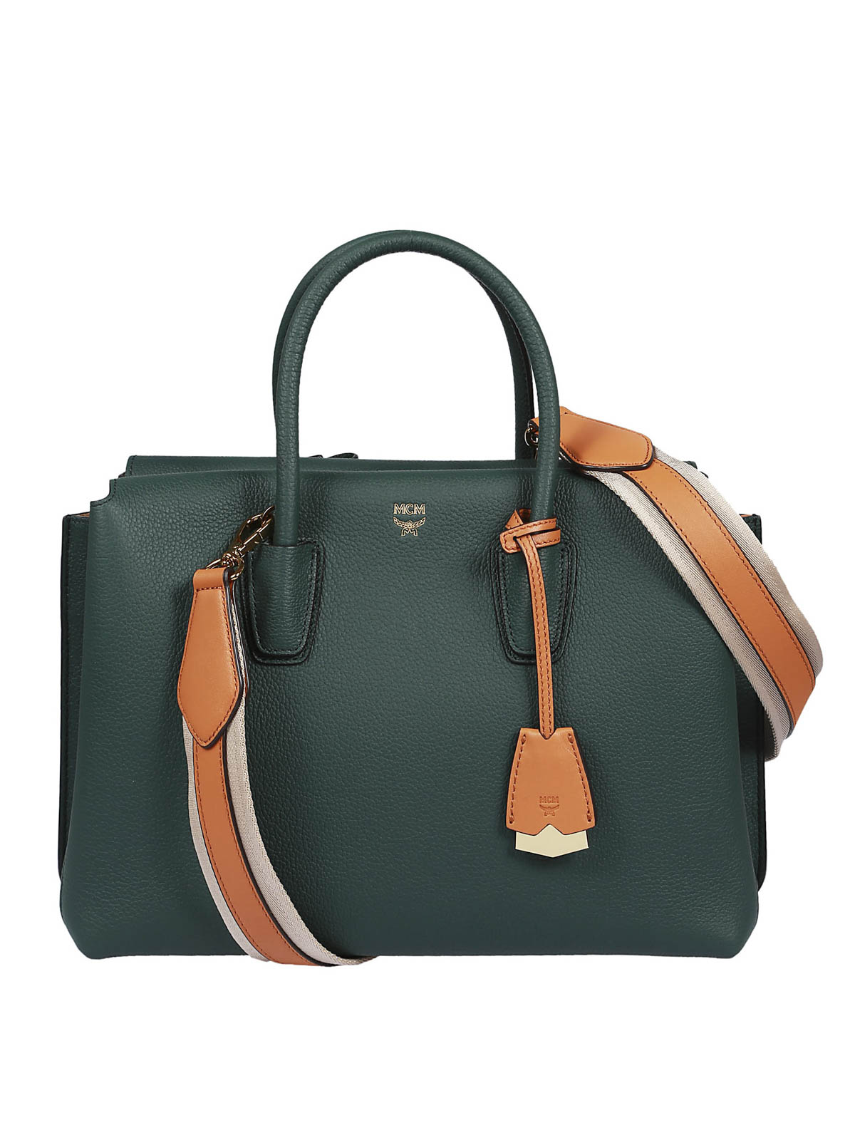 Mcm Medium Milla leather tote Vert Fonce MWT6AMA04GT001