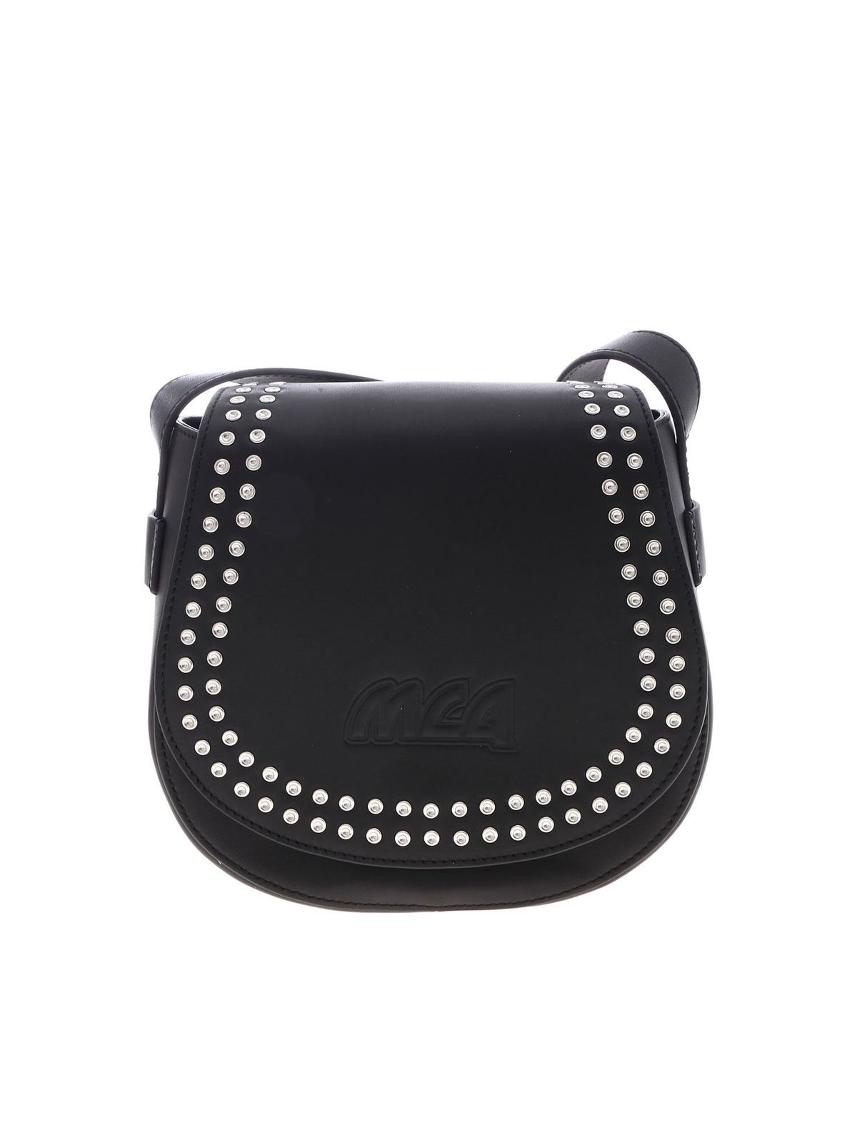 Mcq By Alexander Mcqueen Black Studded Leather Bag In Negro