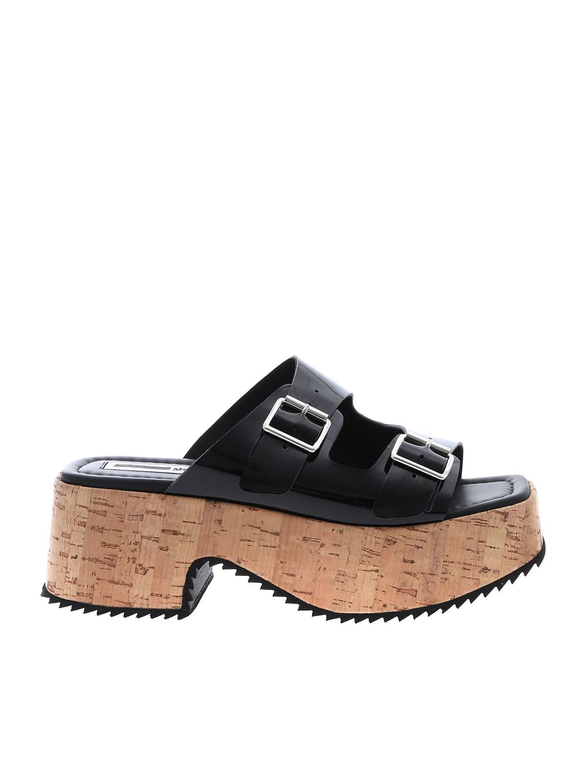 Mcq By Alexander Mcqueen Patent Leather Debbie Sandals In Negro