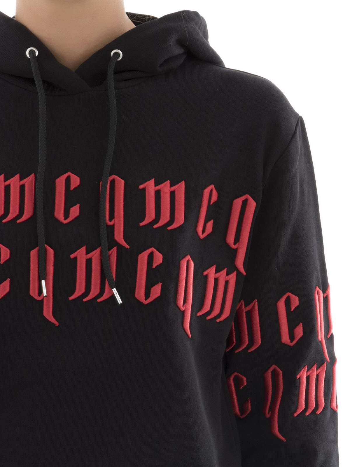 Sweatshirts Sweaters Mcq Repeated logo crop hoodie