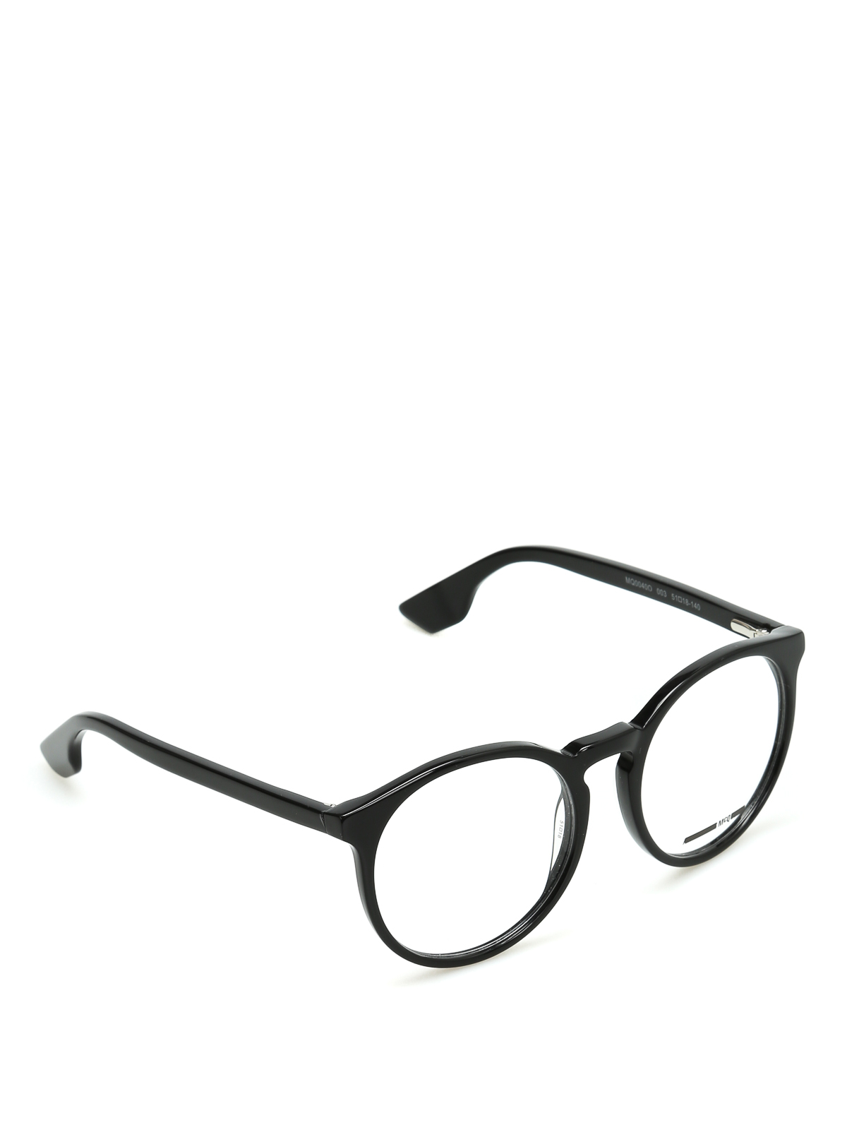 Glasses Mcq Black Frame Round Glasses Mcqmcqueenmq0040o003 