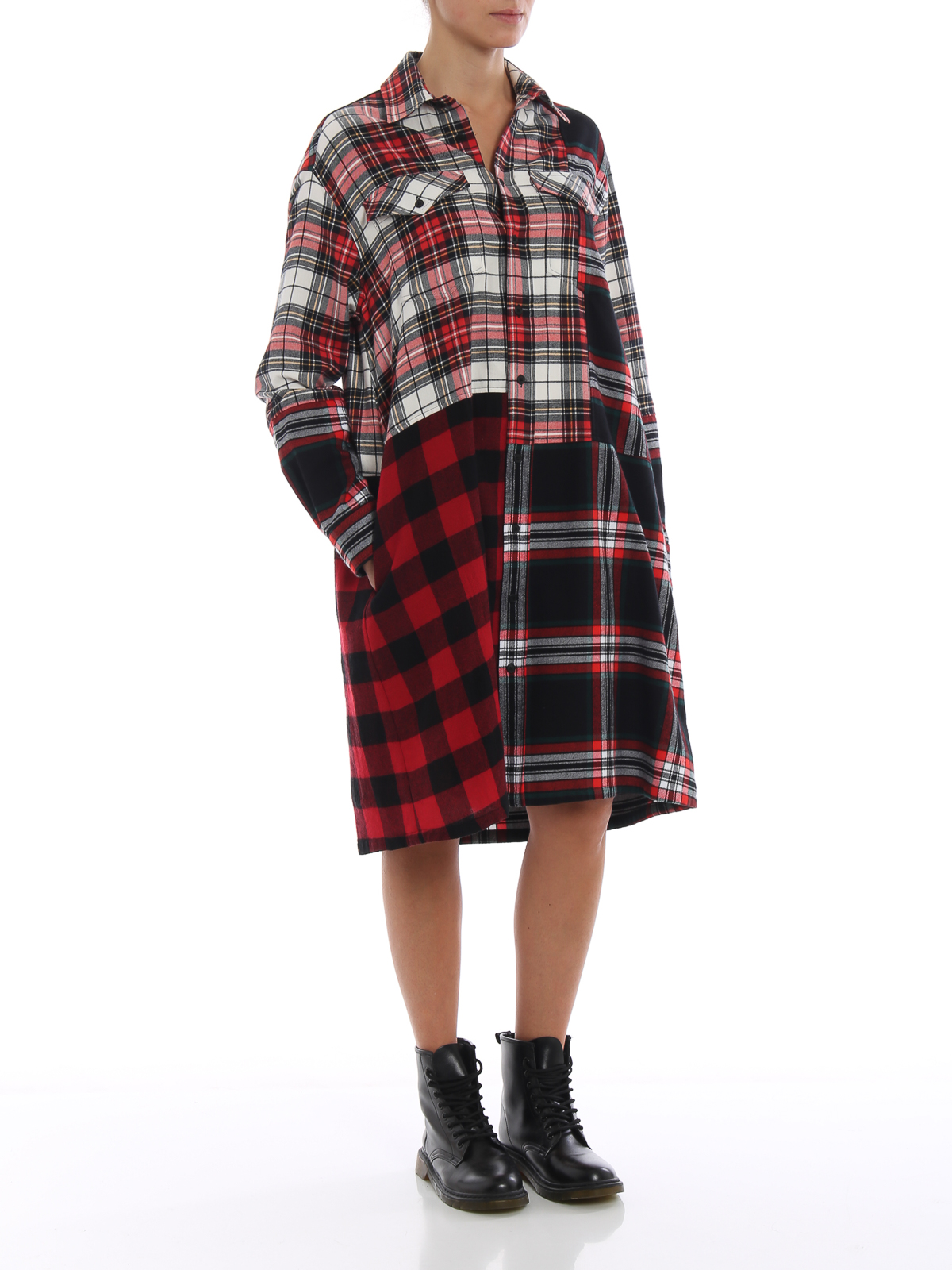 strapless open back dress Stewart Plaid Popover Joy Shirt Red Stewart Plaid
